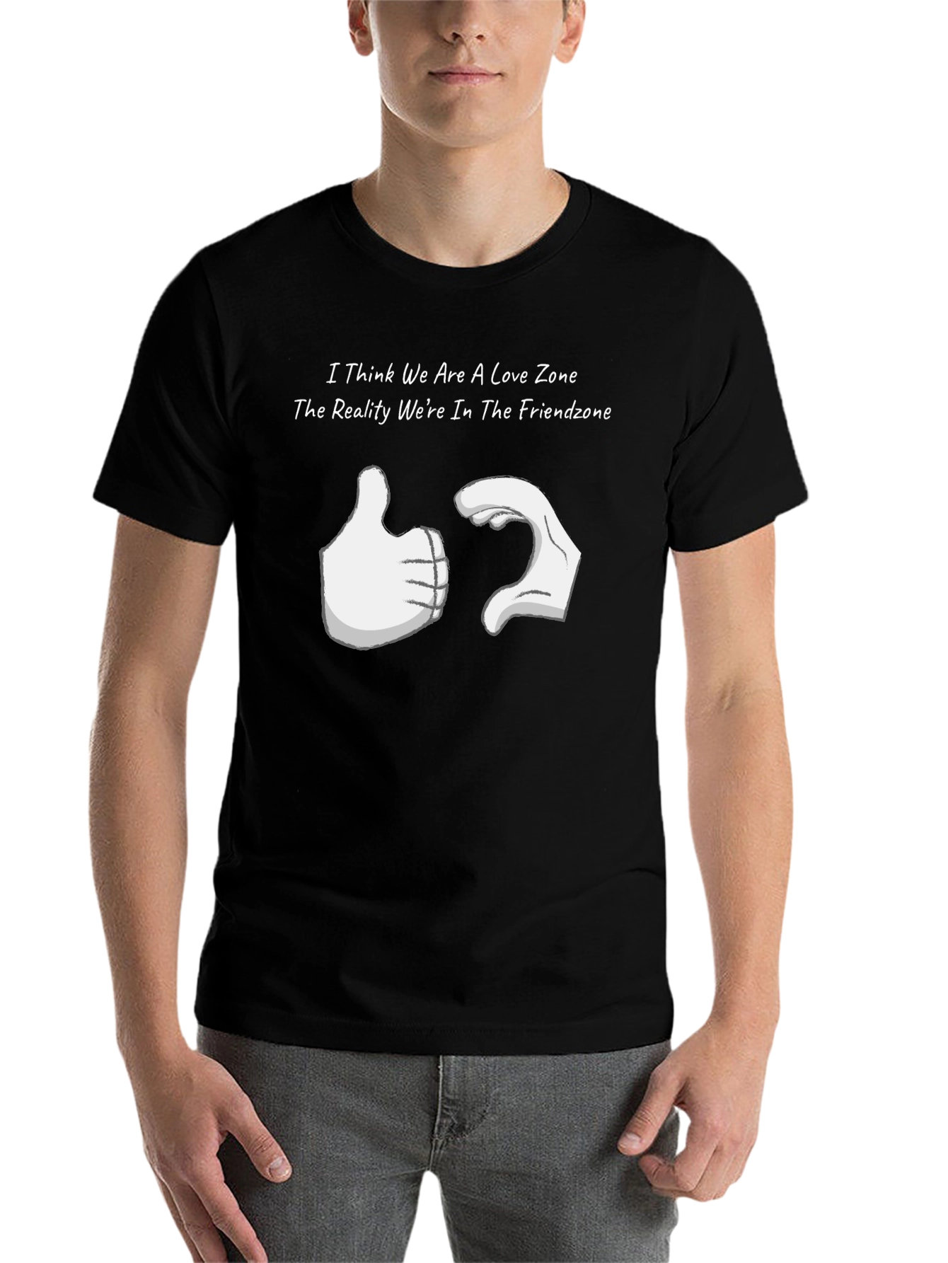 Black Friendzone T-Shirt - Love Zone Humor Tee view 7