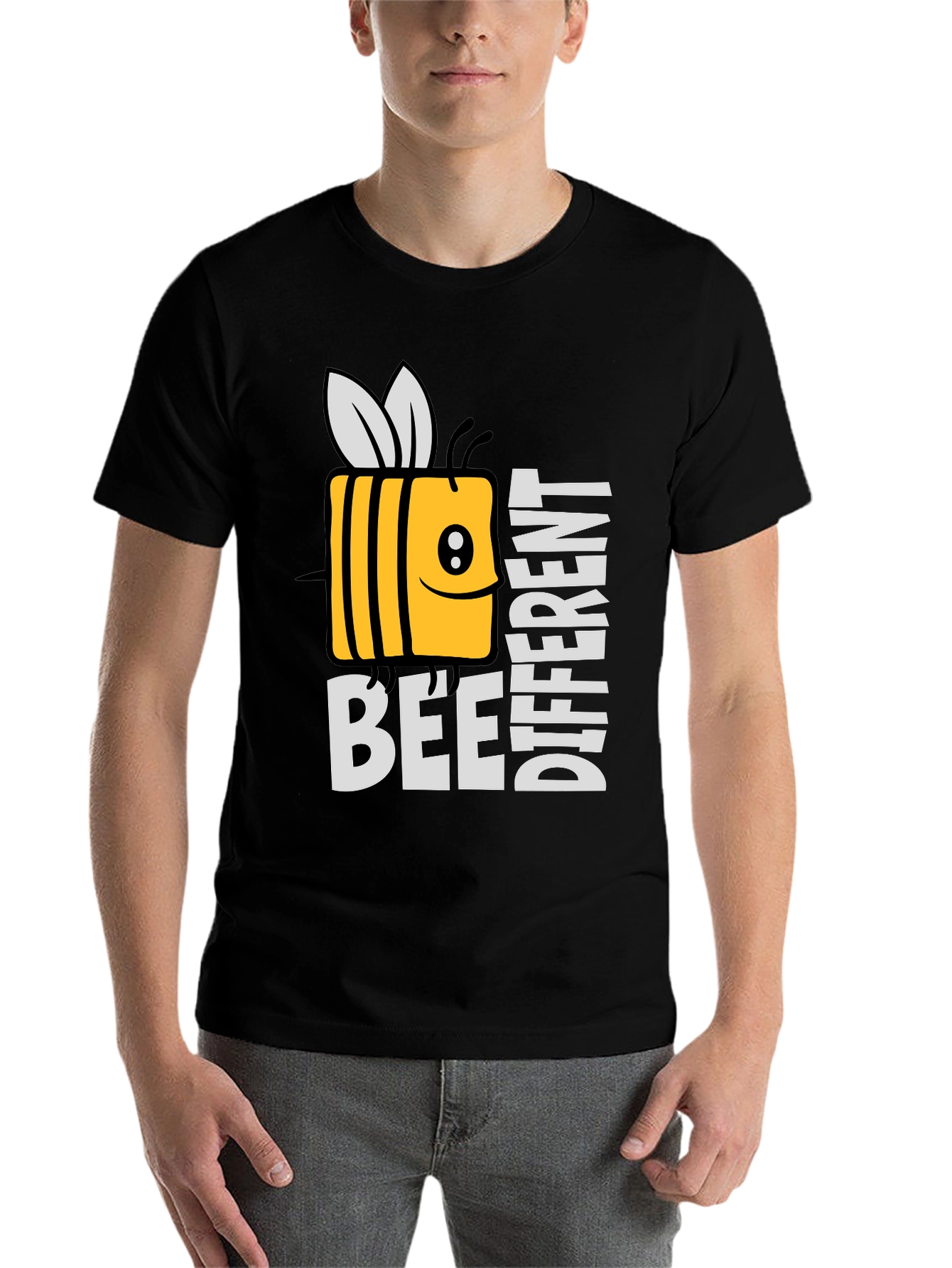 Black Bee Different Graphic Tee - Novelty Humor T-Shirt view 7