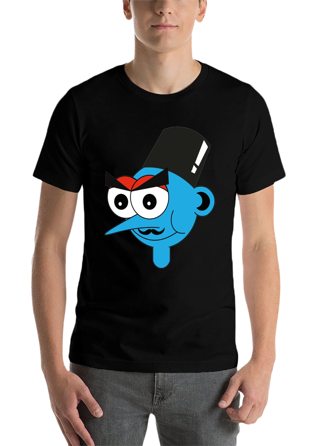 Black Cartoon Character Graphic Black T-Shirt view 7