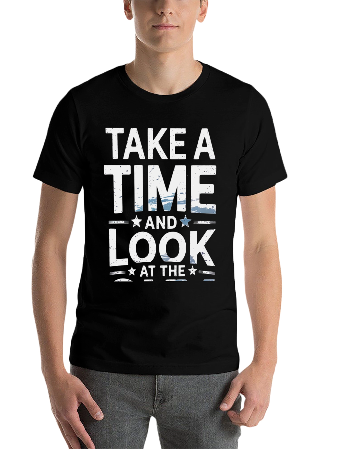 Black Take A Time And Look Graphic Tee - Trendy Design view 7