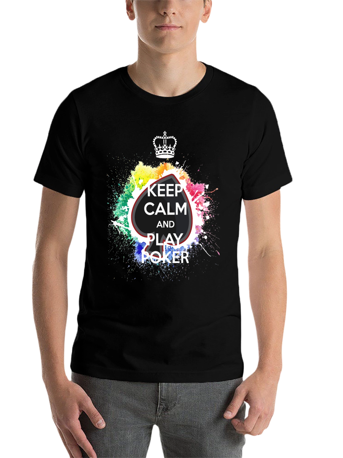 Black Keep Calm and Play Poker Black T-Shirt view 7