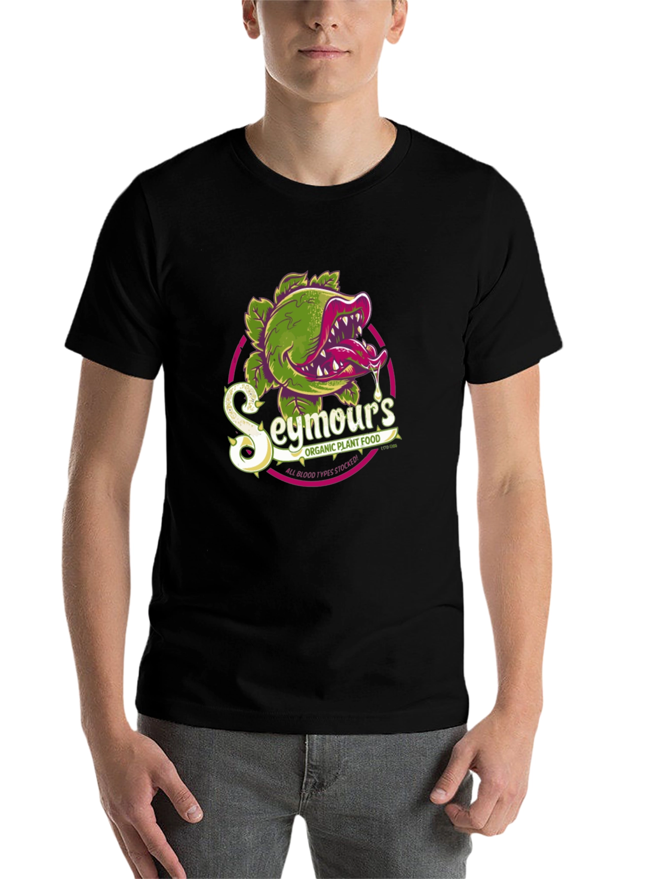 Black Seymour's Organic Plant Food Graphic T-Shirt view 7