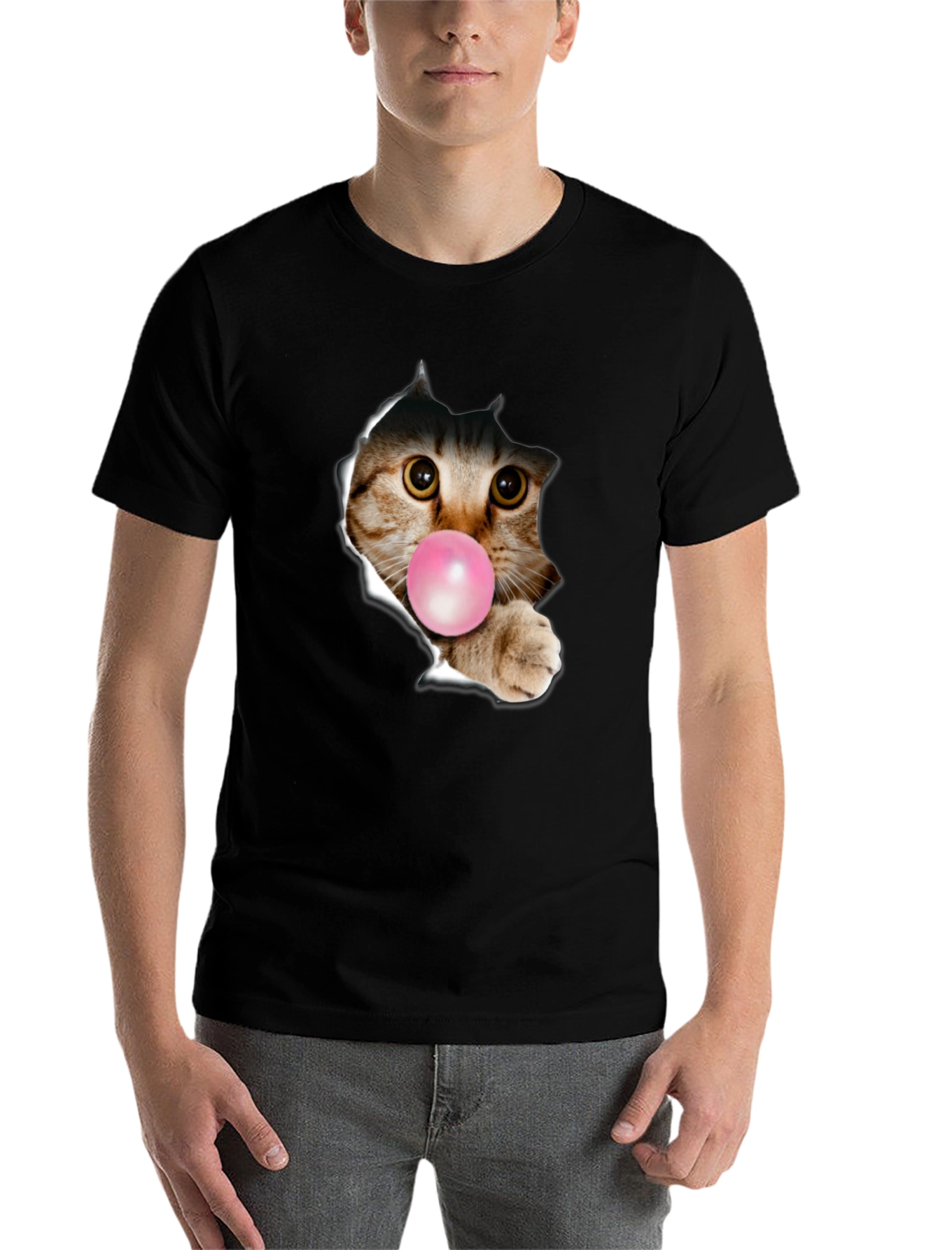 Black Cat Bubble Gum T-Shirt view 7