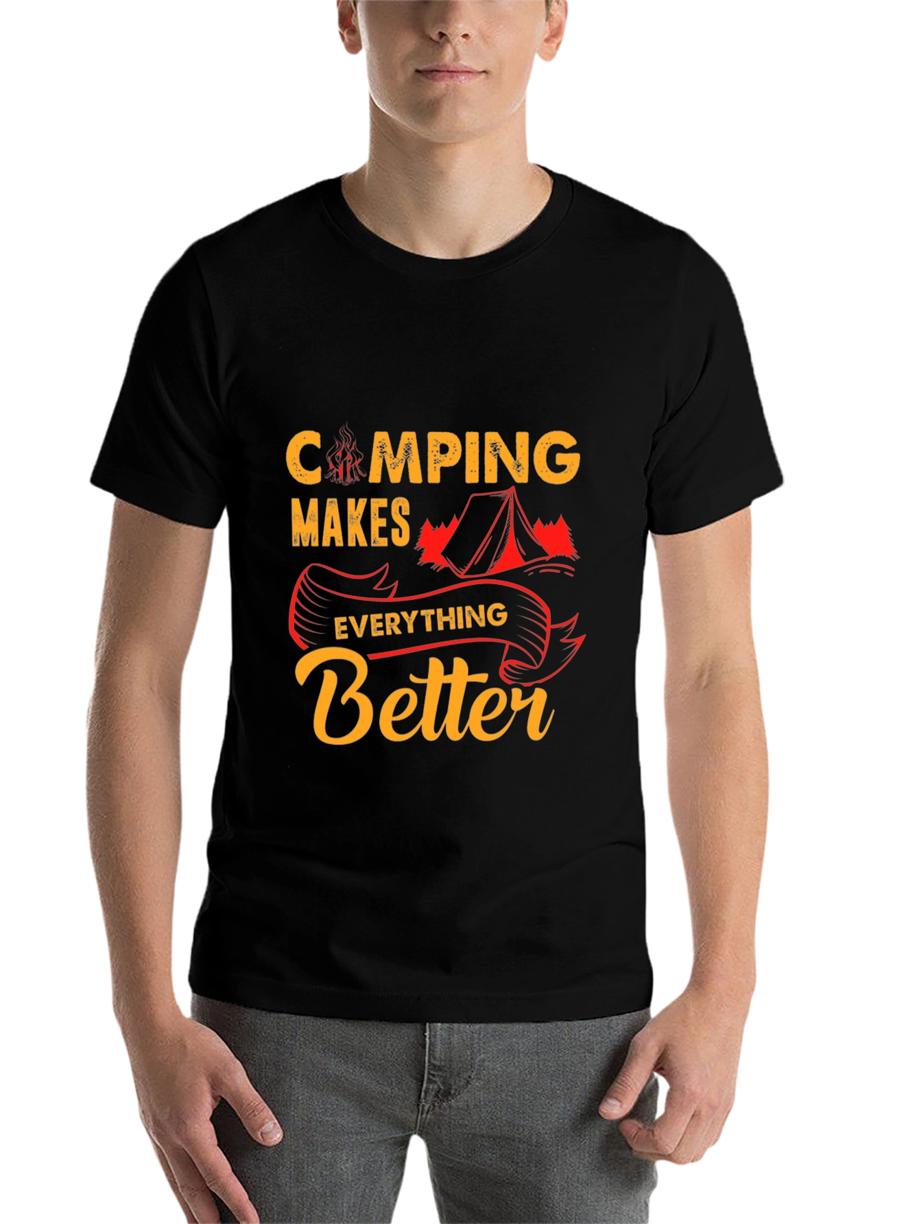 Black Camping Makes Everything Better T-Shirt view 7