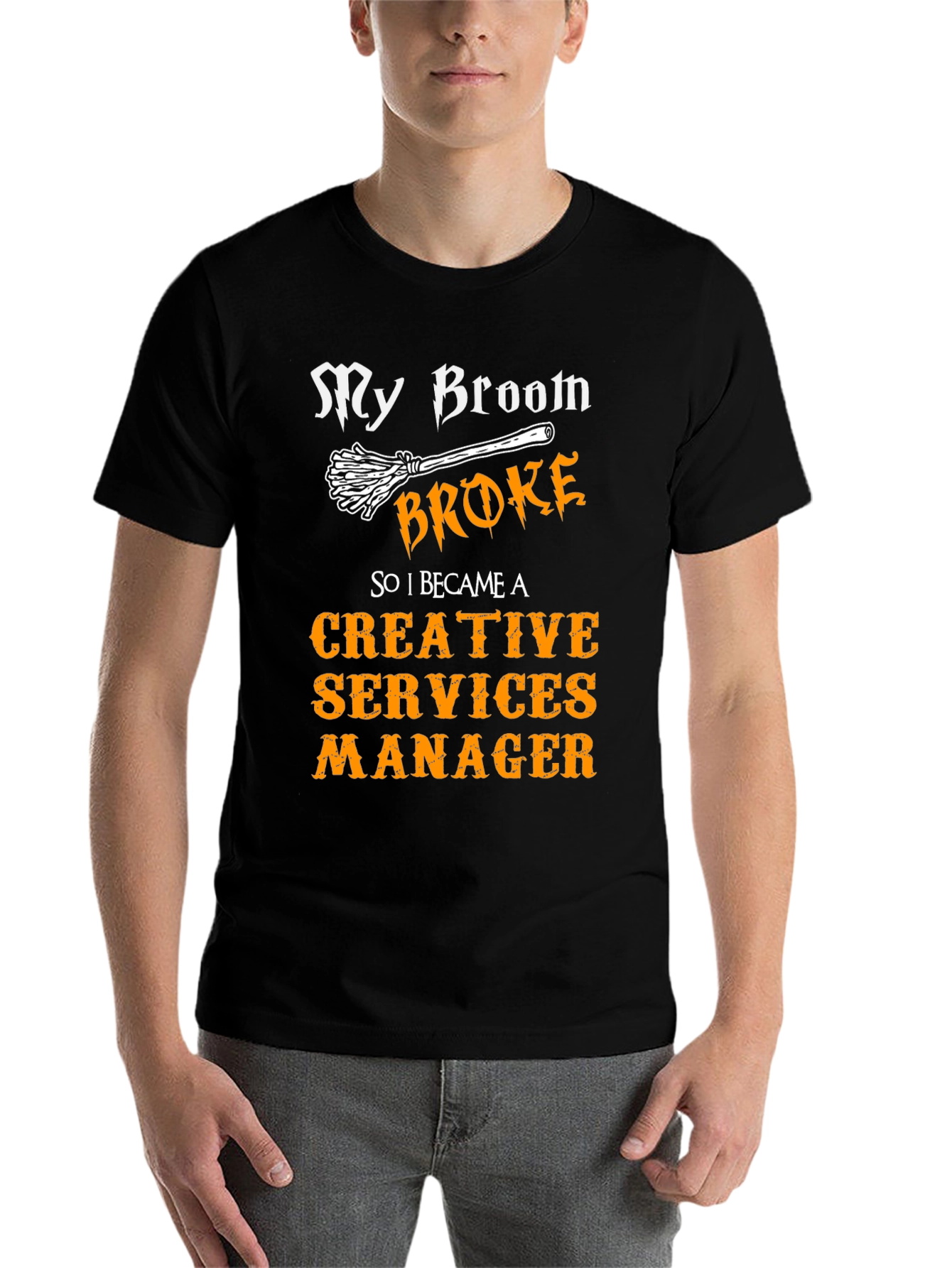 Black Creative Services Manager Halloween T-Shirt view 7