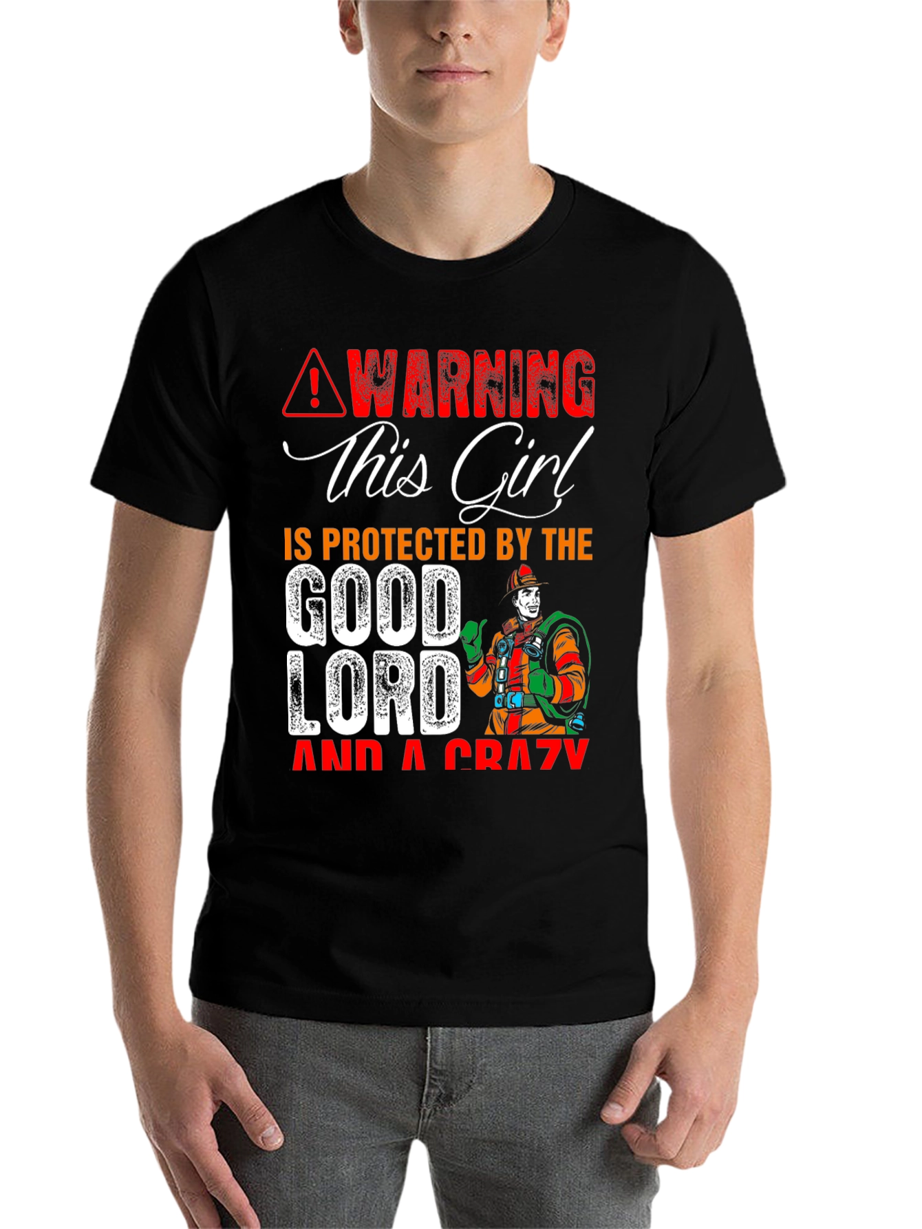 Warning This Girl is Protected Graphic T-Shirt - 7