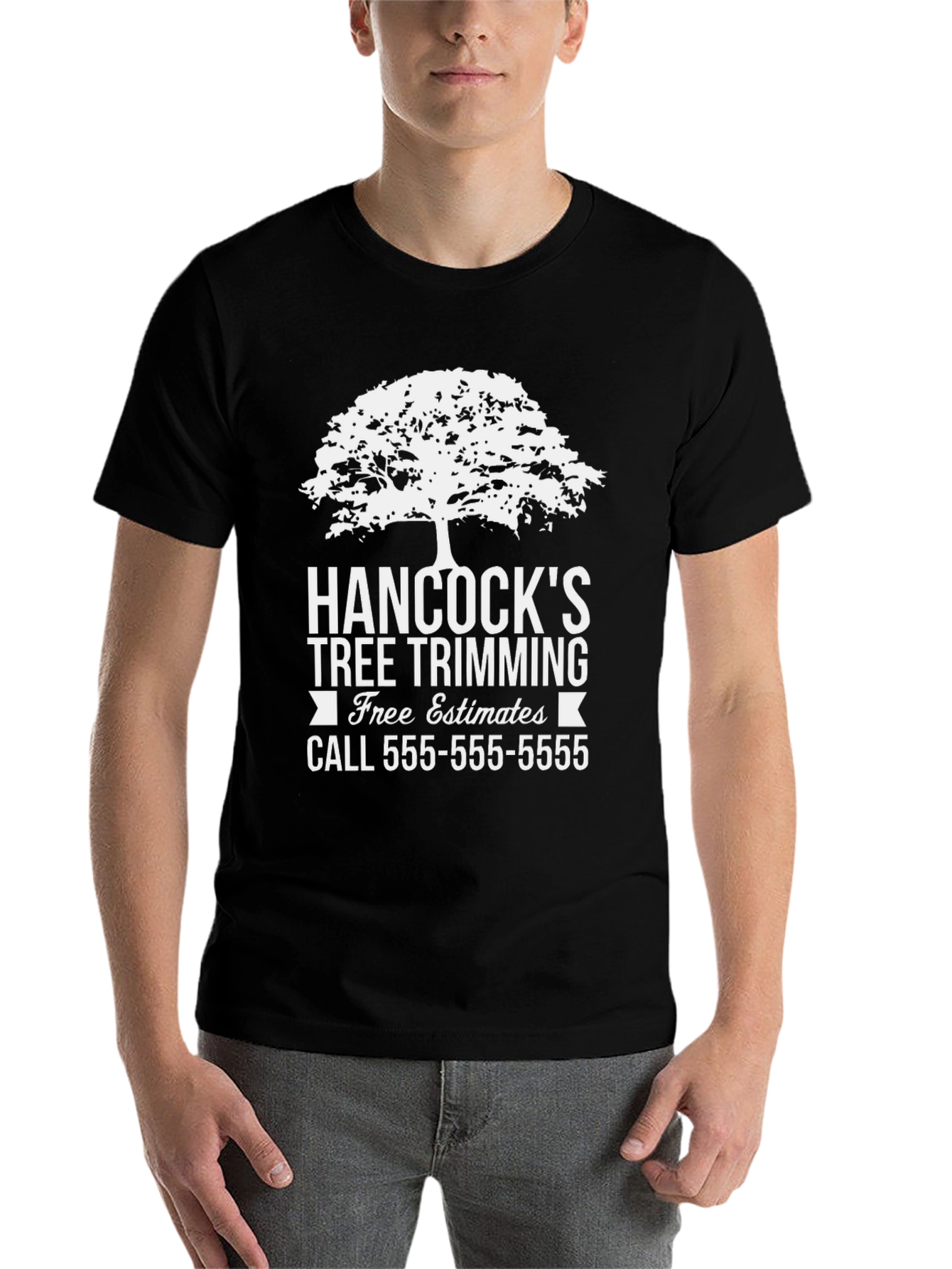 Black Hancock's Tree Trimming Tee - Free Estimates! view 7