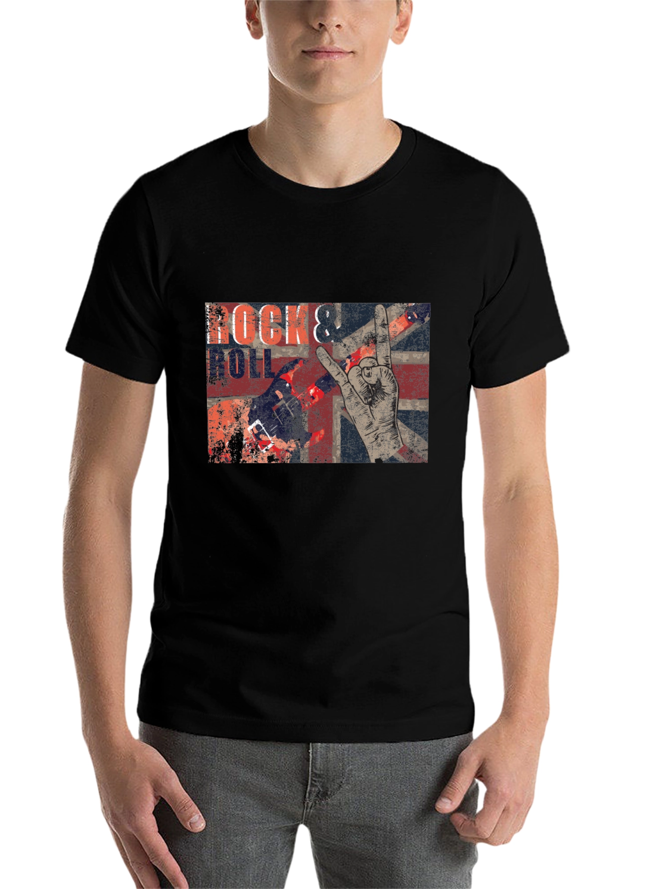 Black Rock & Roll Graphic Print T-Shirt view 7
