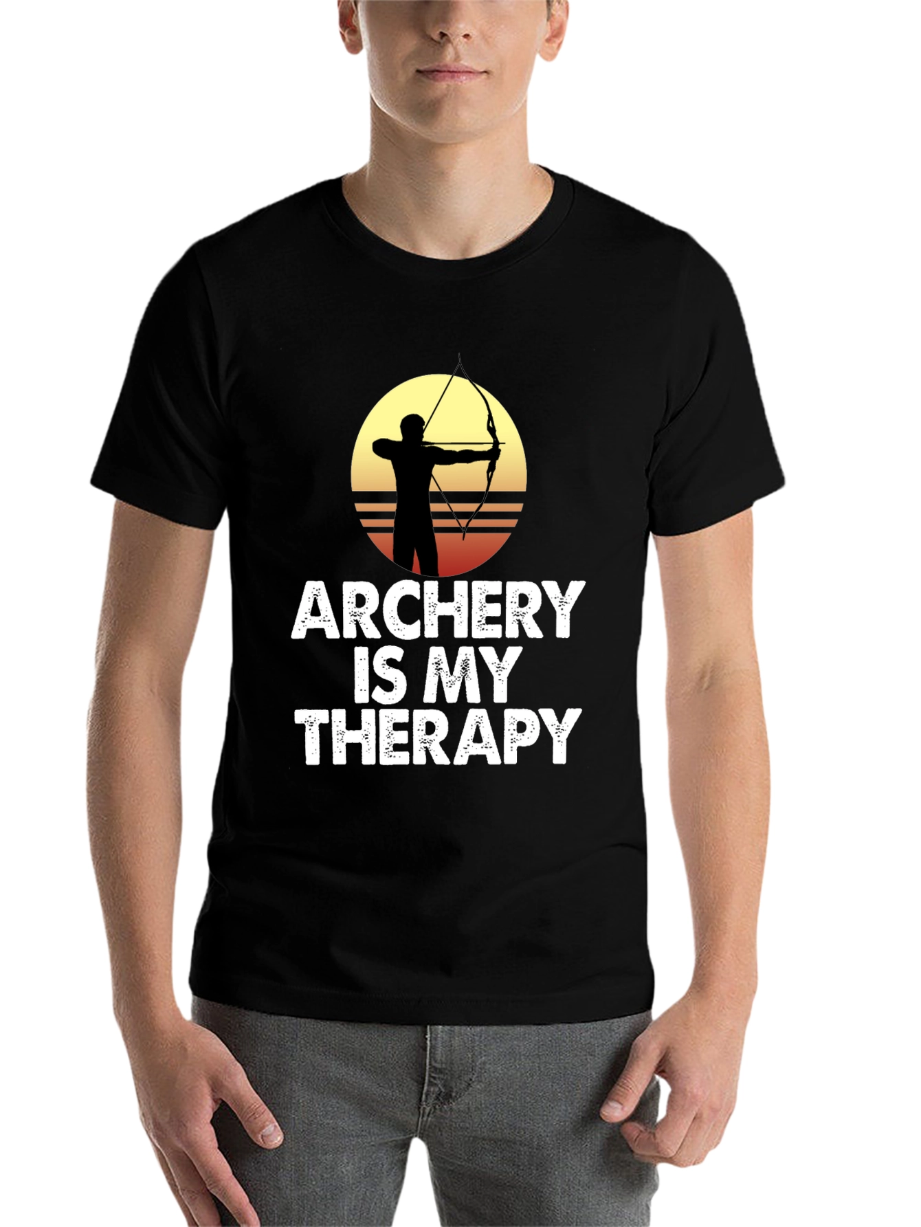 Black Archery is My Therapy Graphic T-Shirt view 7