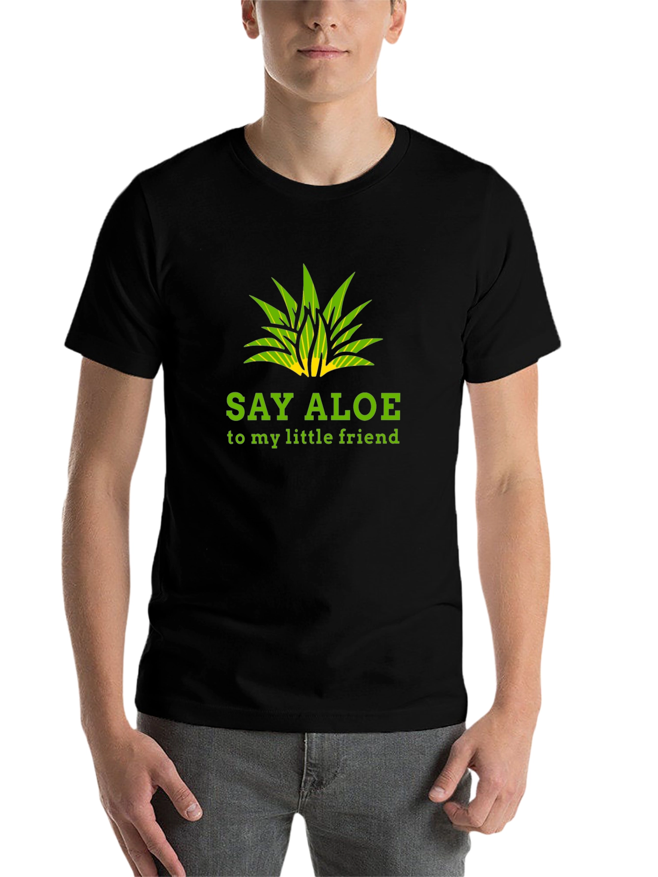 Black Say Aloe To My Little Friend Black Graphic Tee view 7