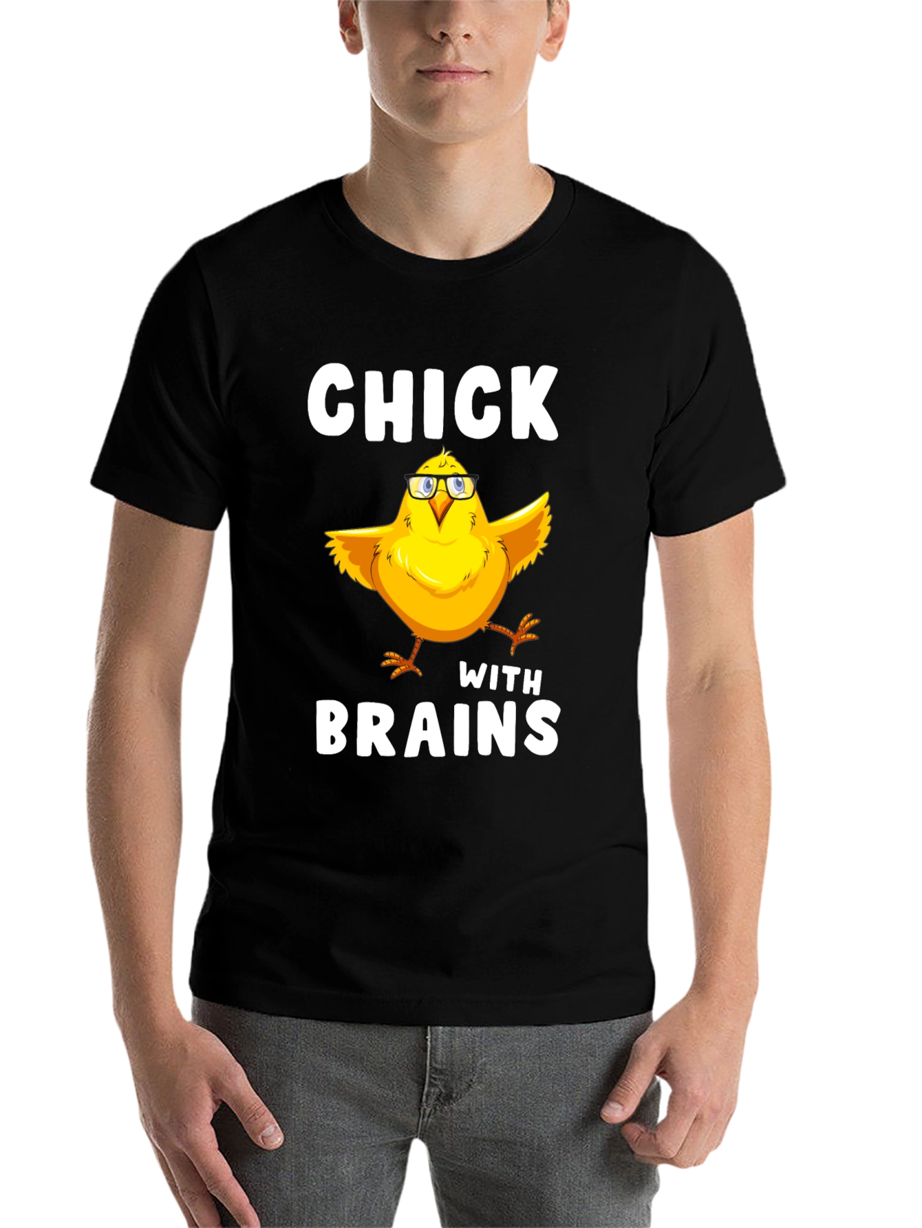 Black Chick With Brains T-Shirt Funny Bird Lover Tee view 7