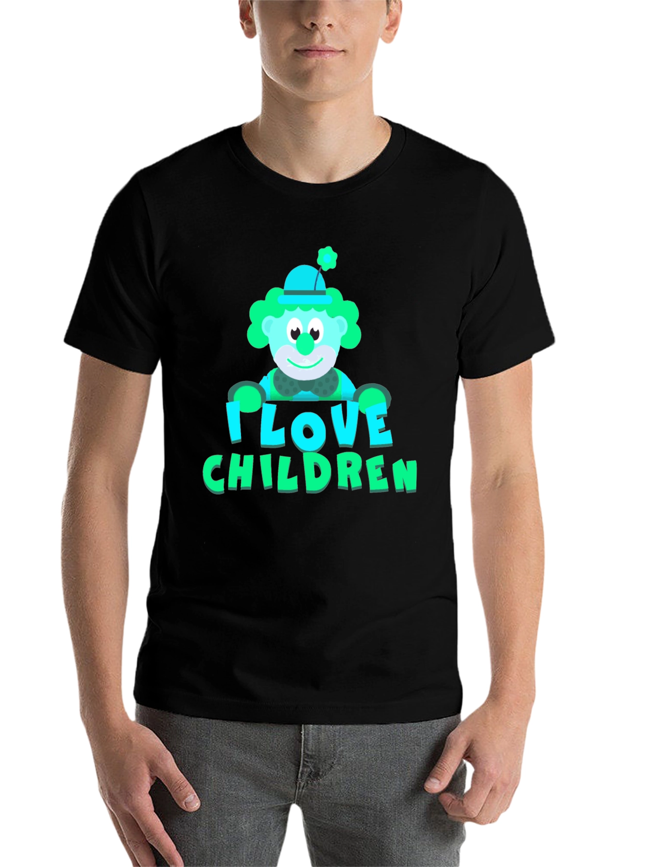 Black I Love Children Graphic T-Shirt view 7