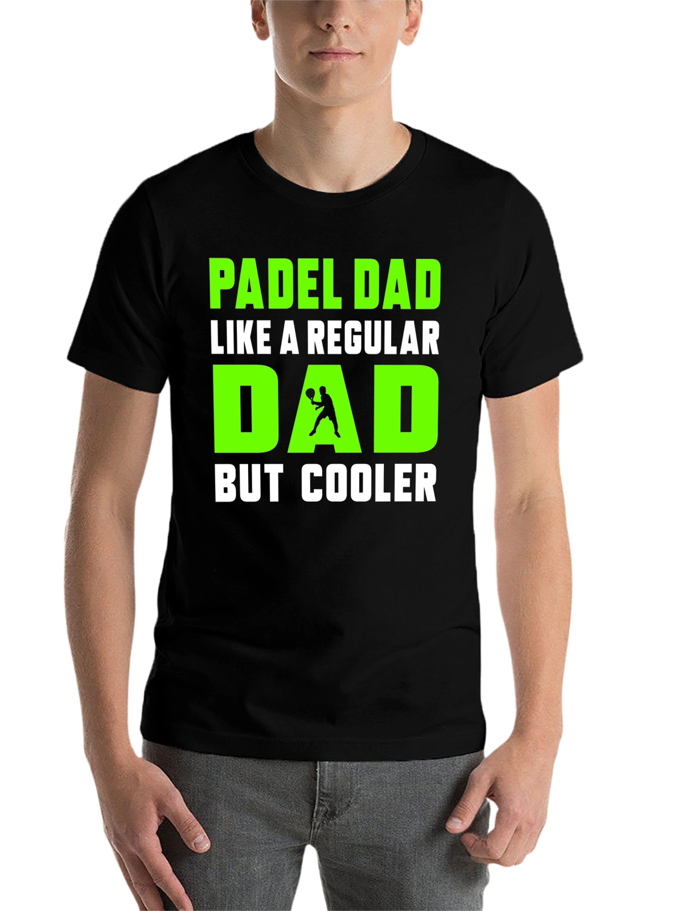 Black Padel Dad T-Shirt - Cooler Than Regular Dads! view 7
