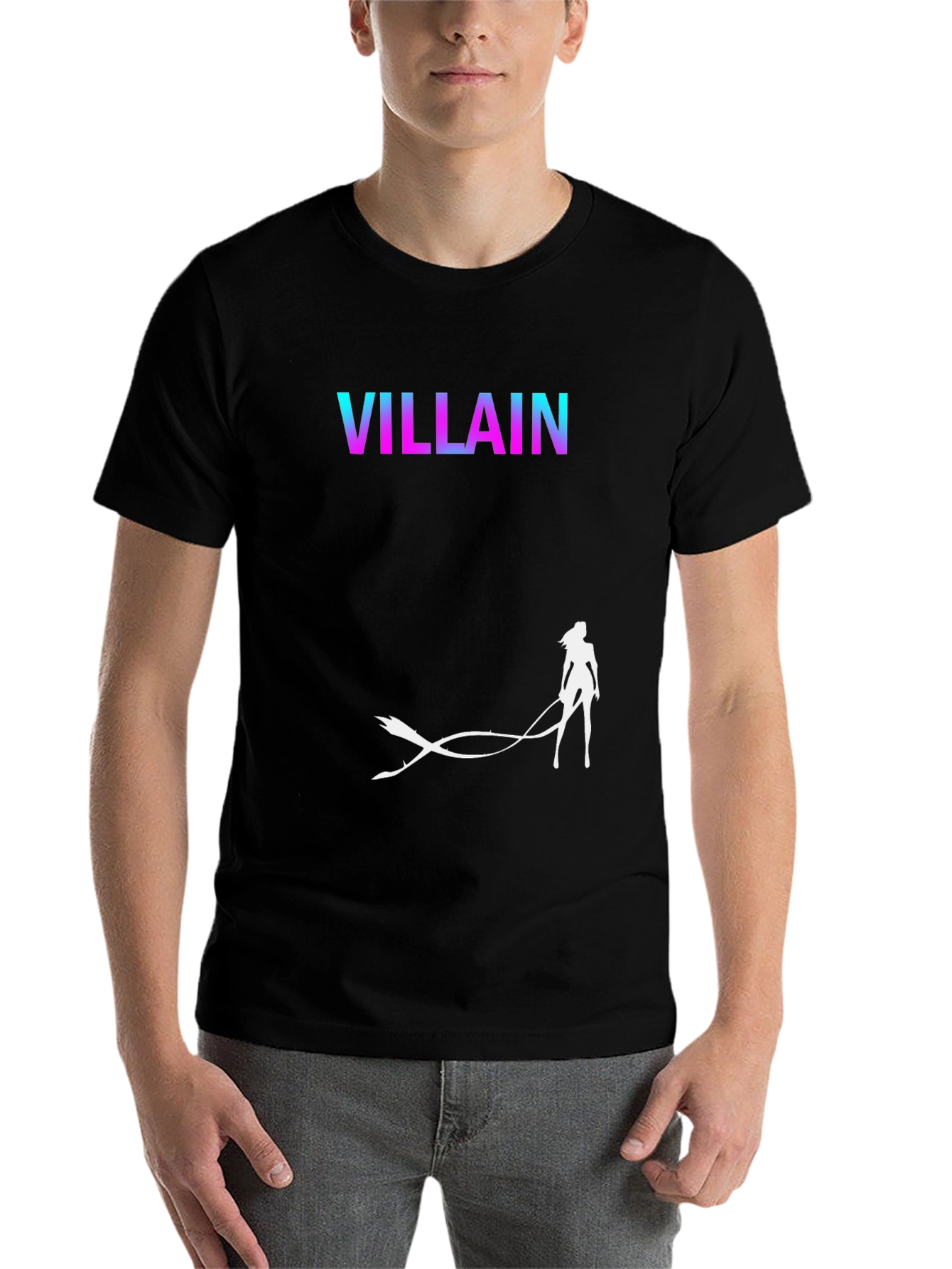 Black Villain Graphic Tee - Cool Anime Design T-Shirt view 7
