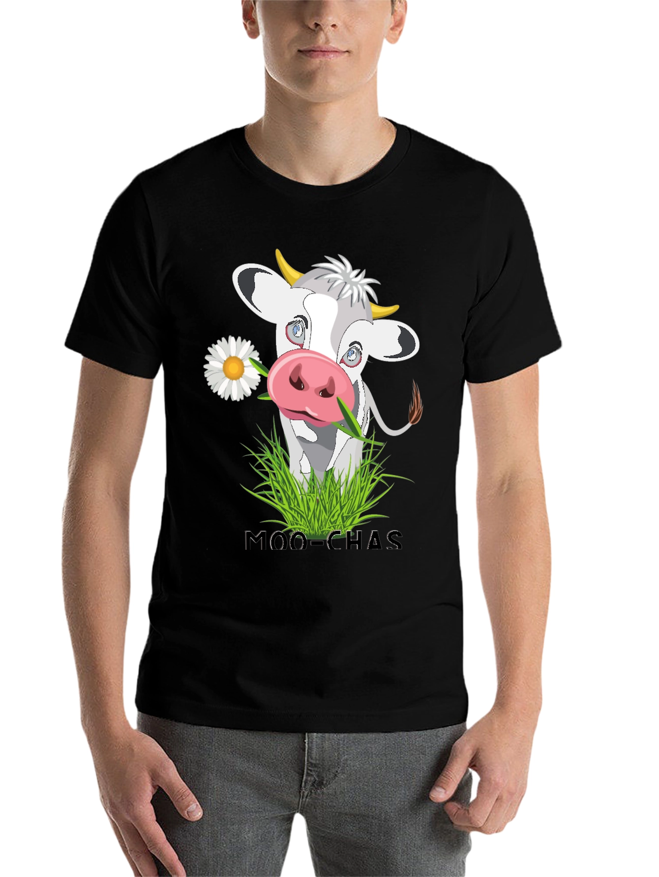 Black Moo-Chas Cow T-Shirt view 7
