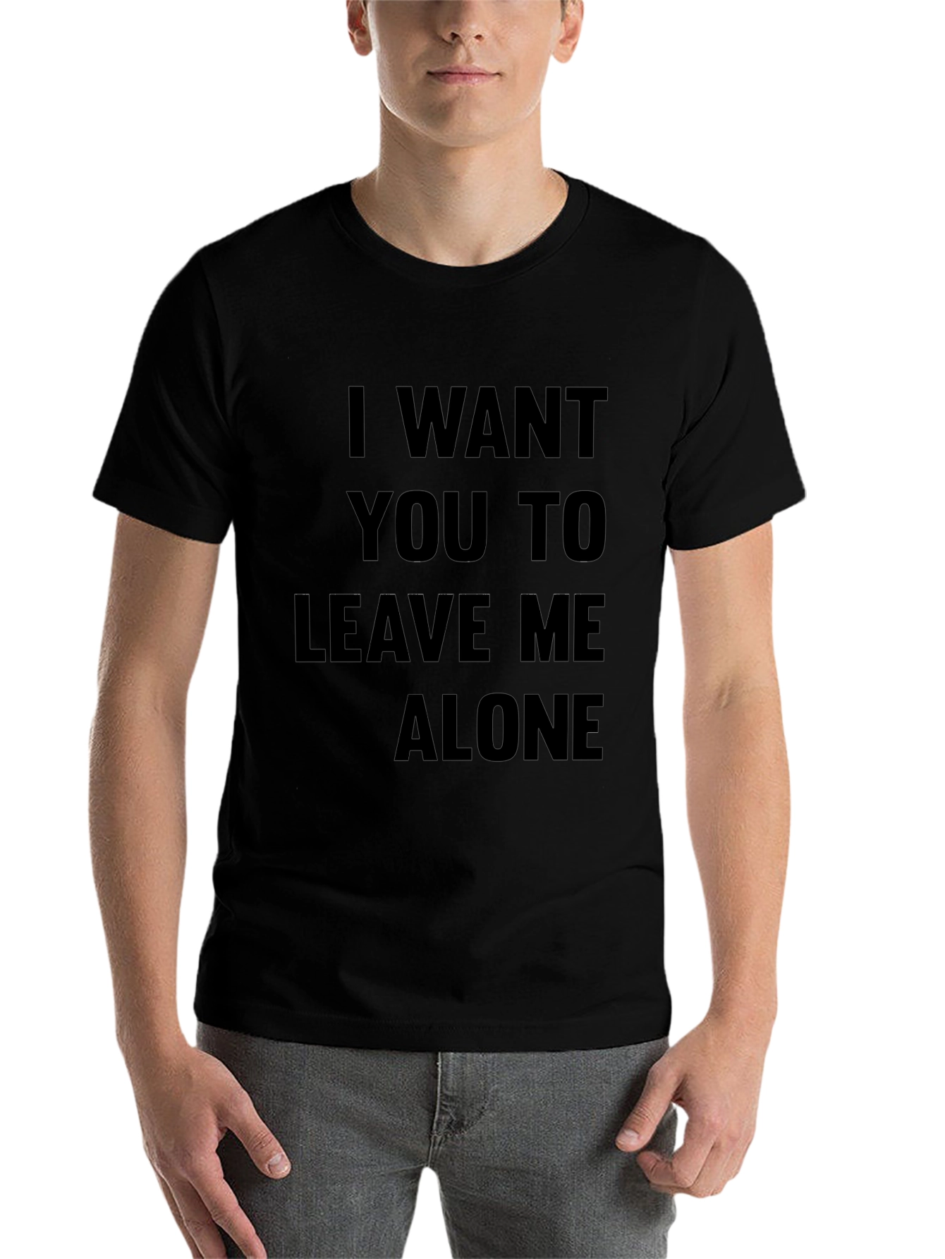 Black Leave Me Alone Slogan Tee - Black T-Shirt view 7
