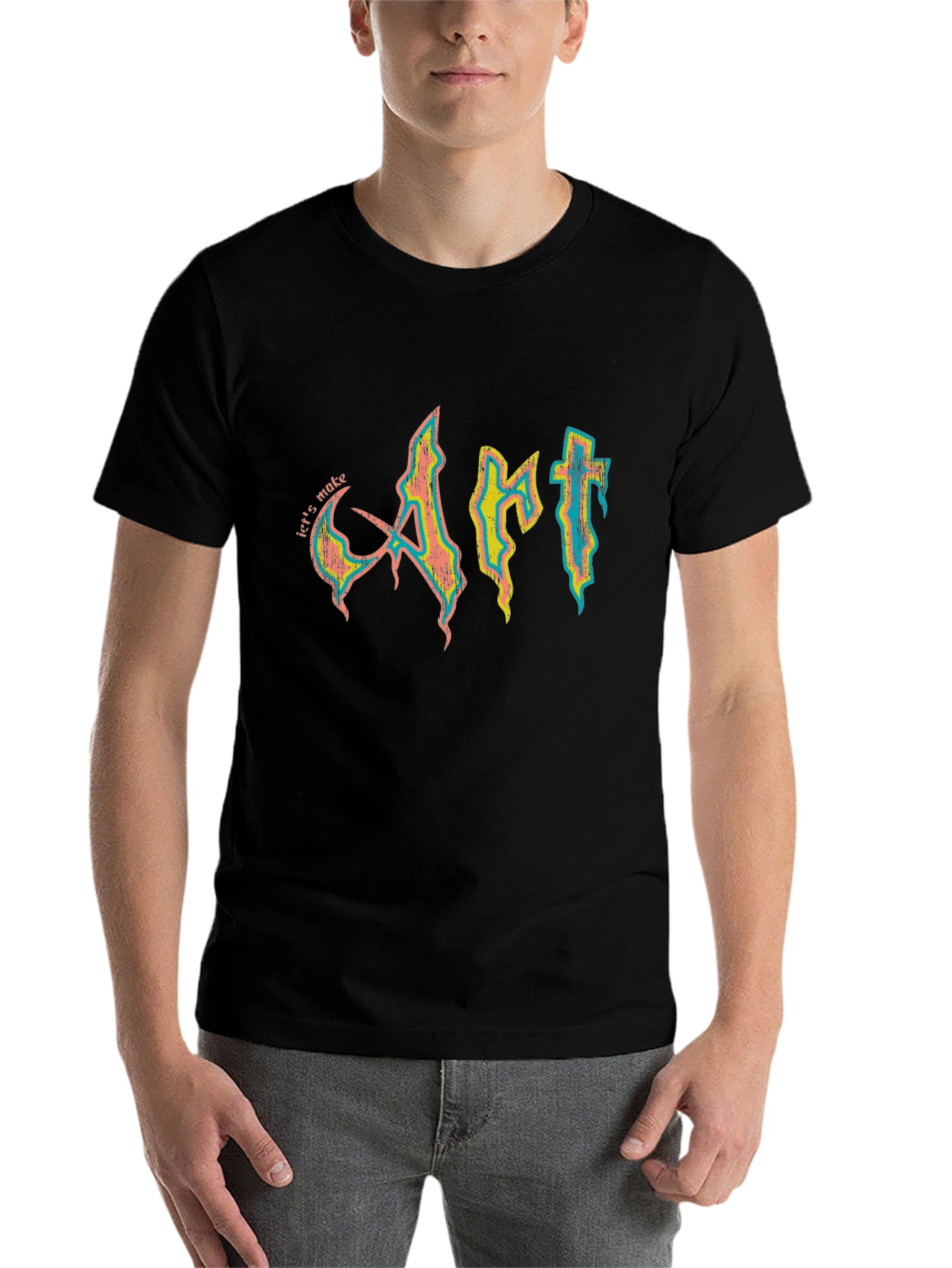 Black Art Tee - Men's Black Graphic T-Shirt view 7