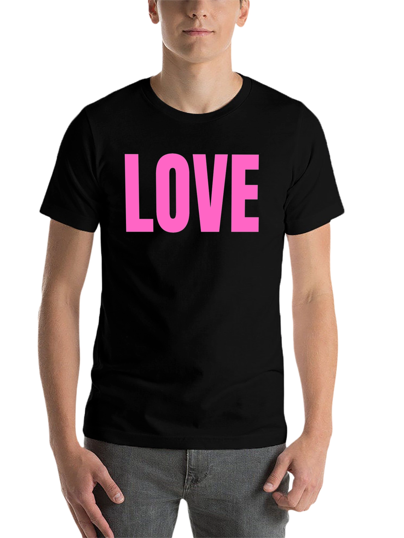 Black Love Graphic Tee - Black Casual T-Shirt view 7