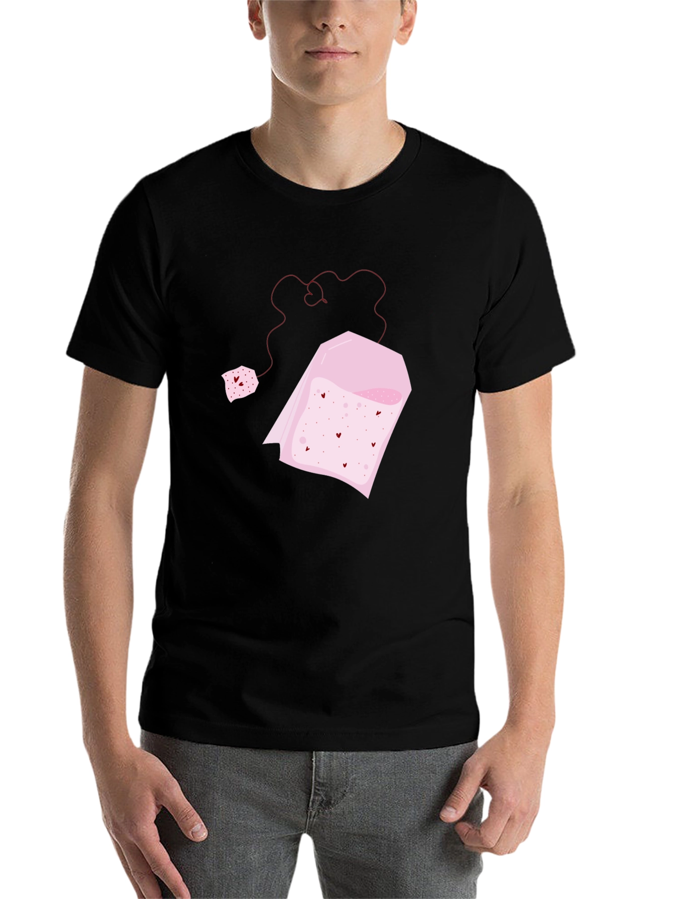 Black Heart Tea Bag Graphic Tee - Black view 7