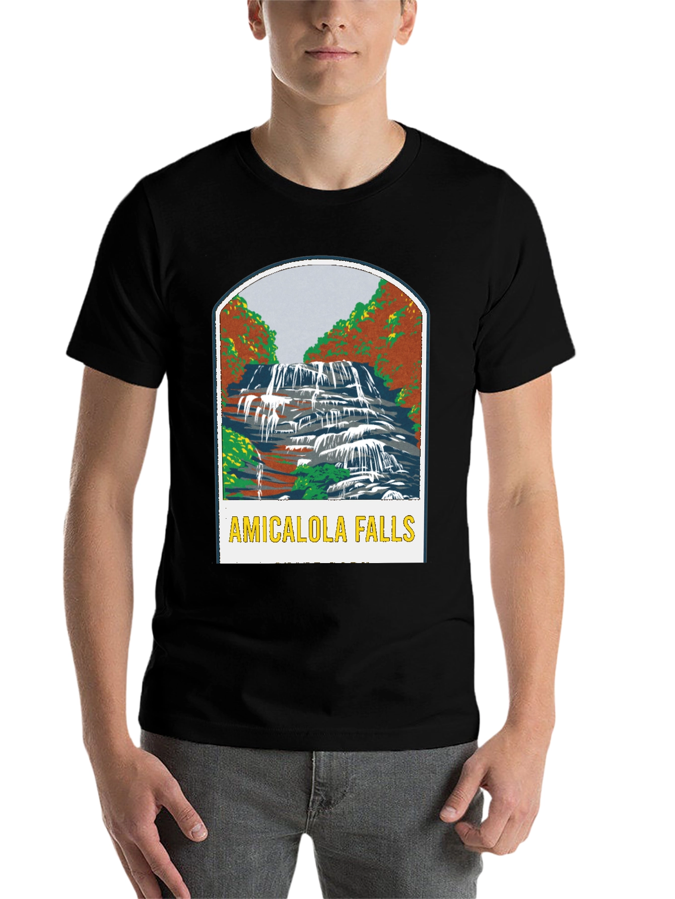Black Amicalola Falls Black T-Shirt view 7