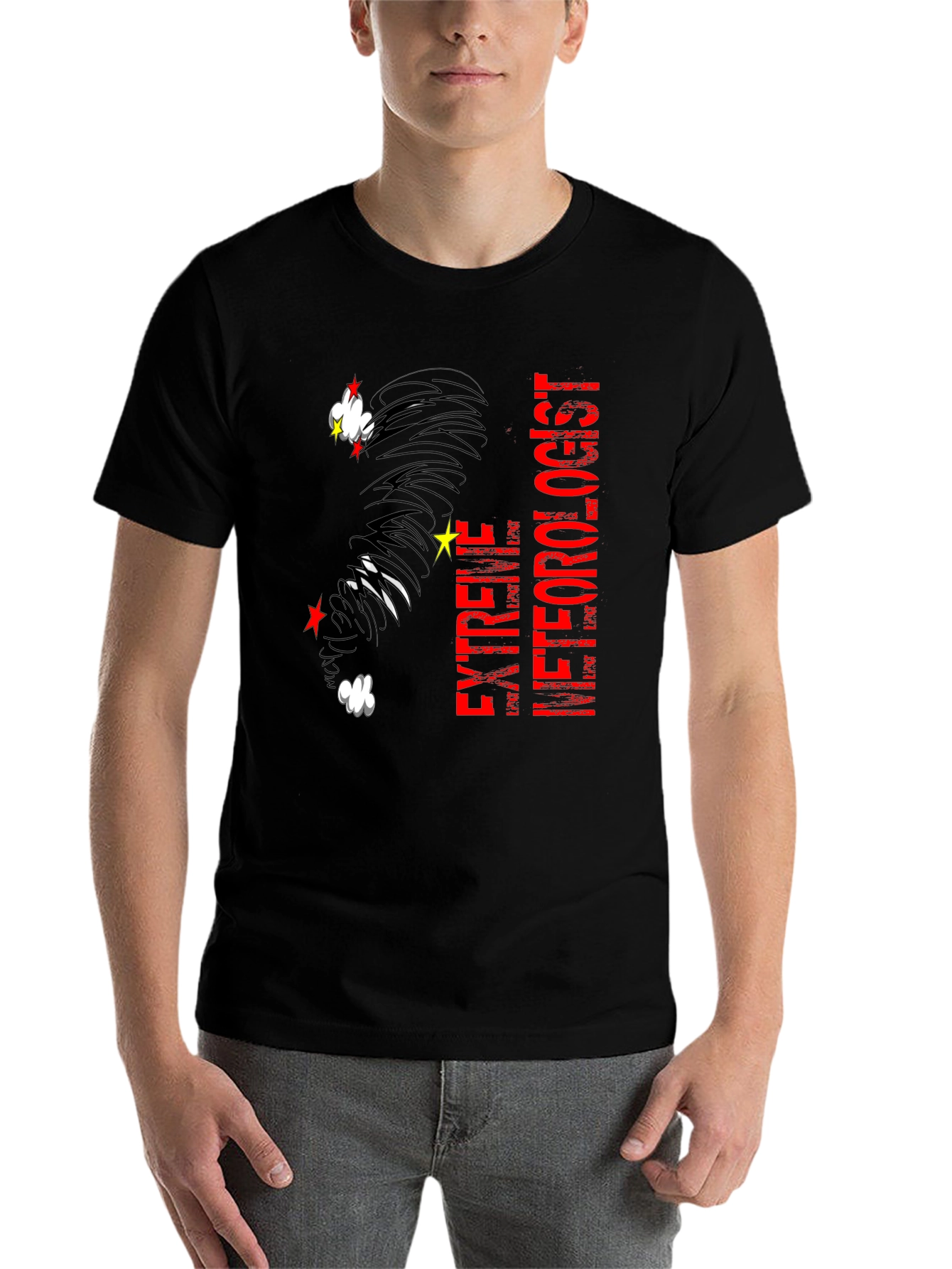 Black Extreme Meteorologist Black Graphic Tee view 7