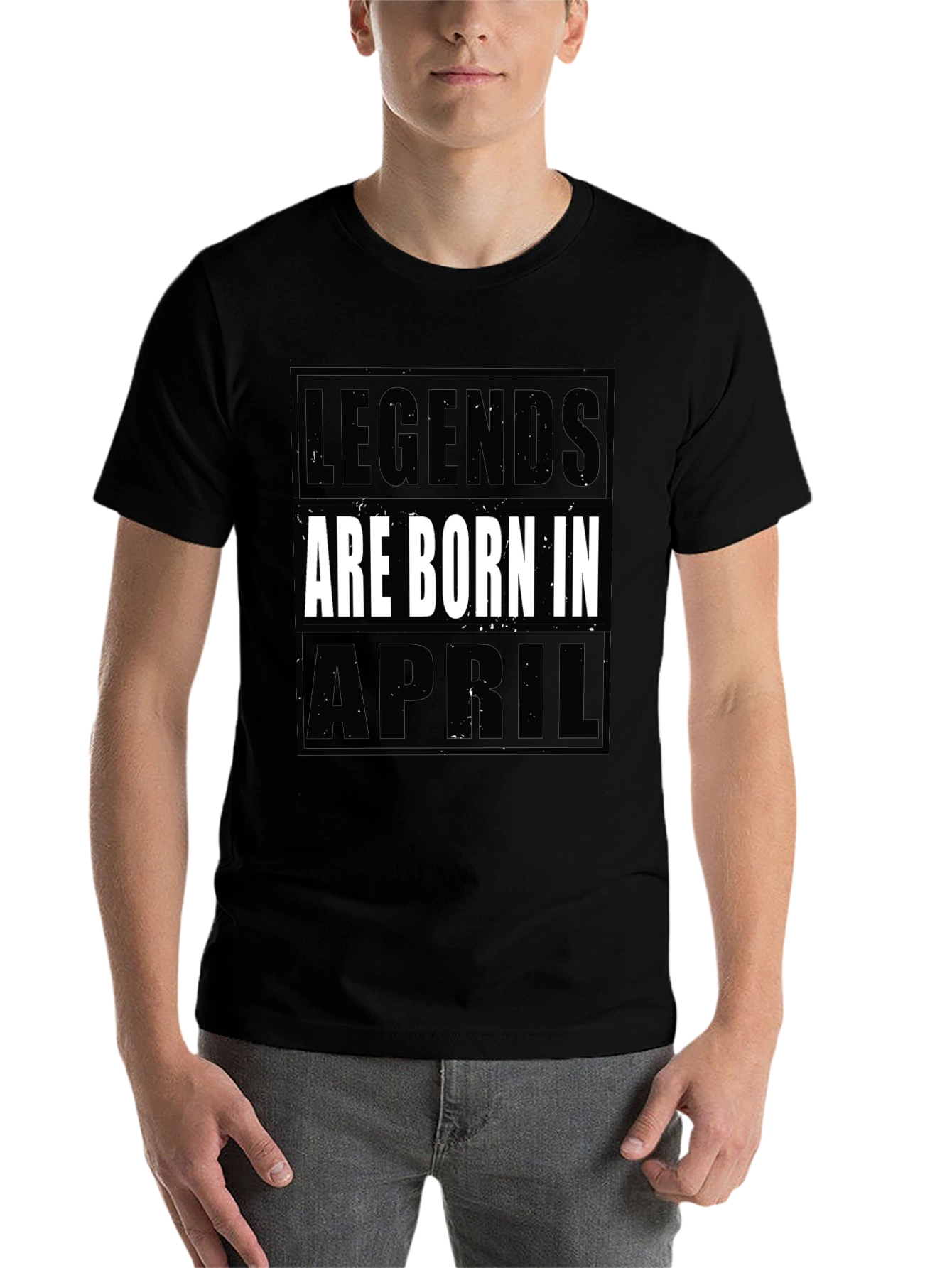Legends Born in April T-Shirt - Black - 7