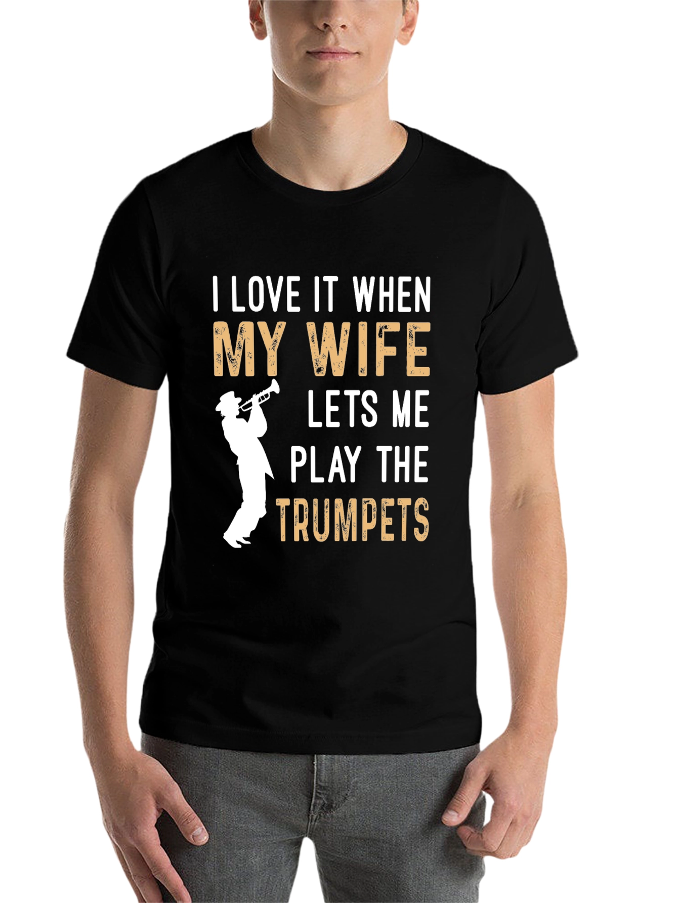 Black I Love It When My Wife Trumpets T-Shirt view 7