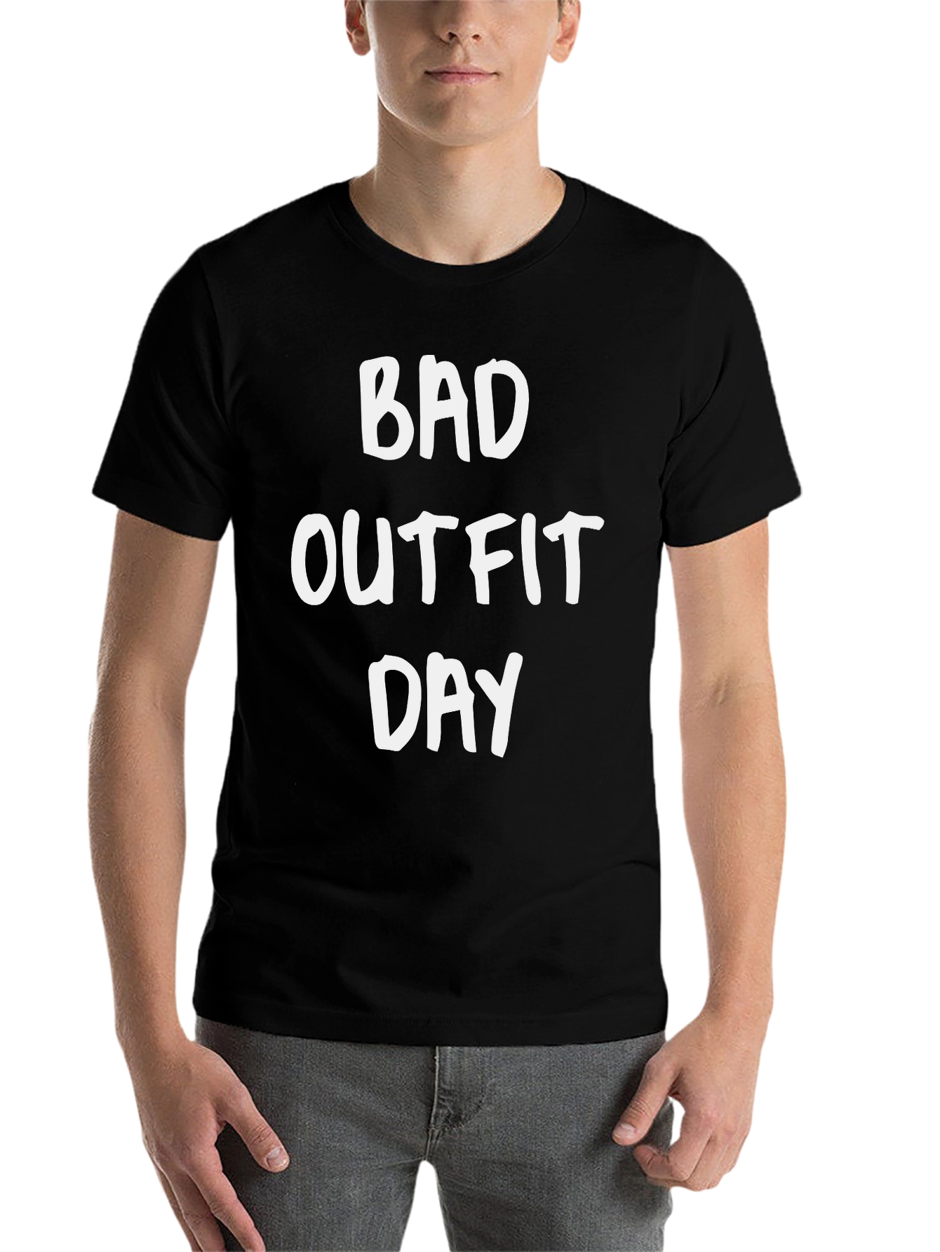 Black Bad Outfit Day Graphic Tee - Funny Slogan Shirt view 7
