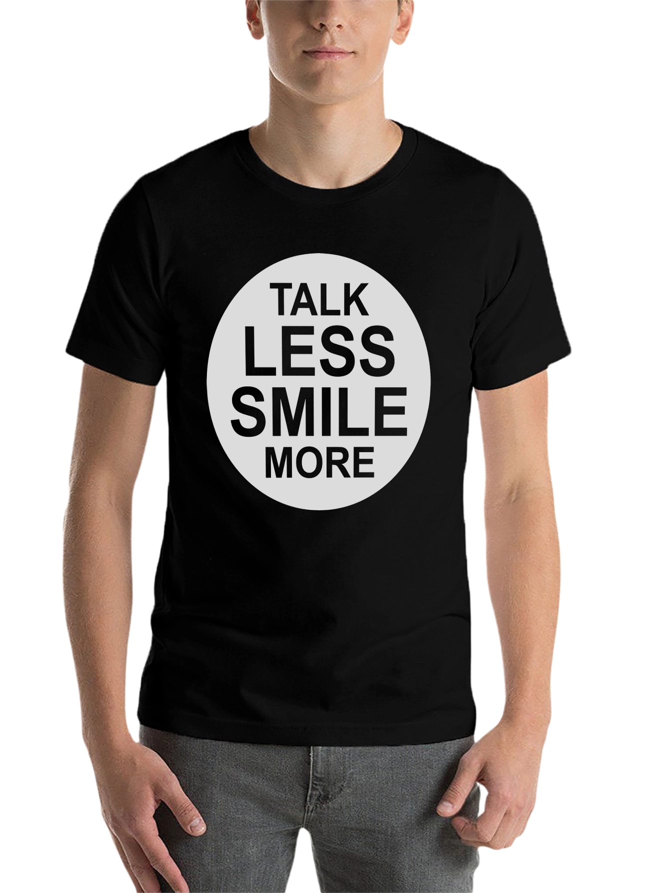 Black Talk Less Smile More Graphic Tee - Black view 7