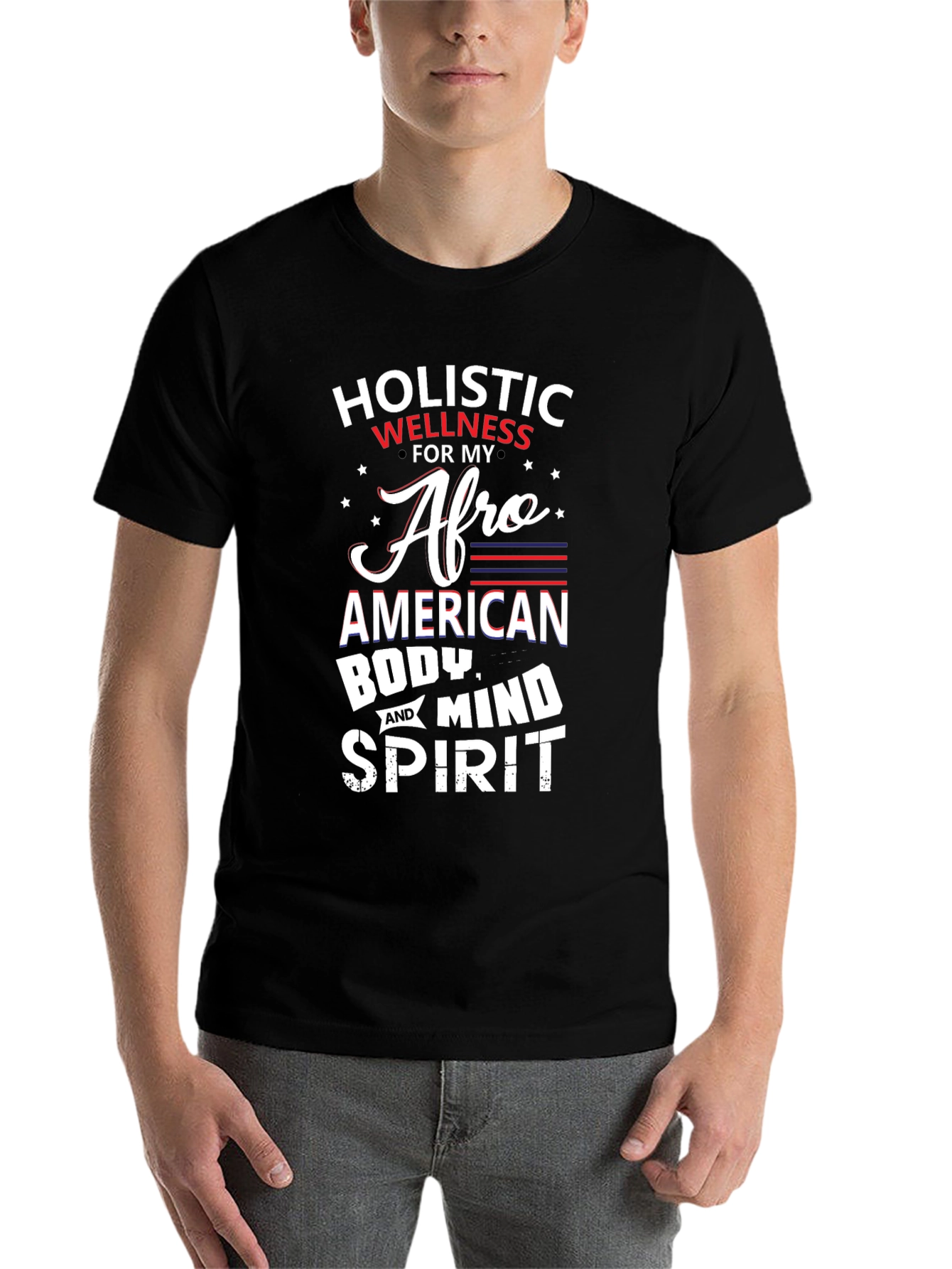 Black Holistic Wellness Afro American T-Shirt view 7