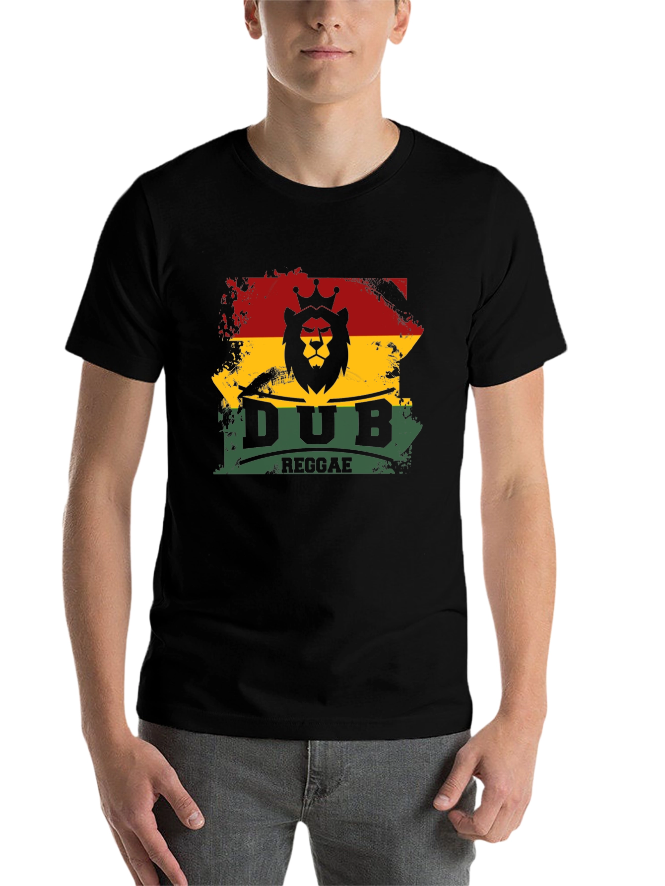 Black Rasta Lion Dub Reggae T-Shirt view 7