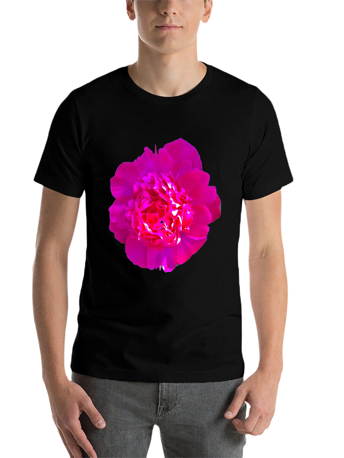 Black Floral Print Black T-Shirt view 7