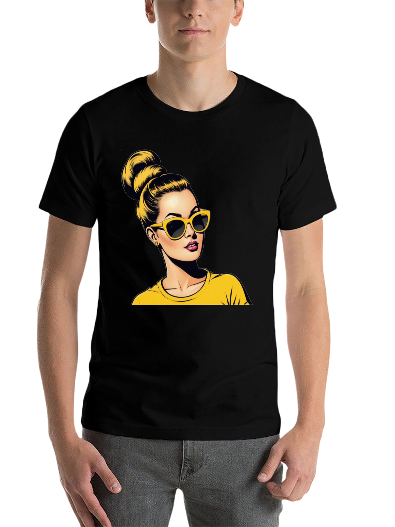 Black Retro Chic Graphic Tee view 7