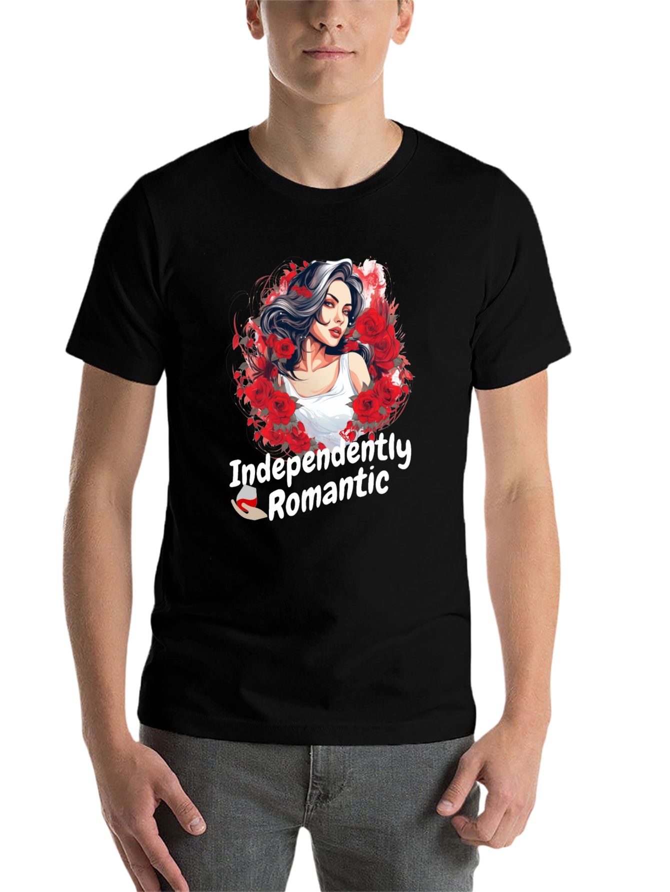 Black Independently Romantic Graphic T-Shirt view 7