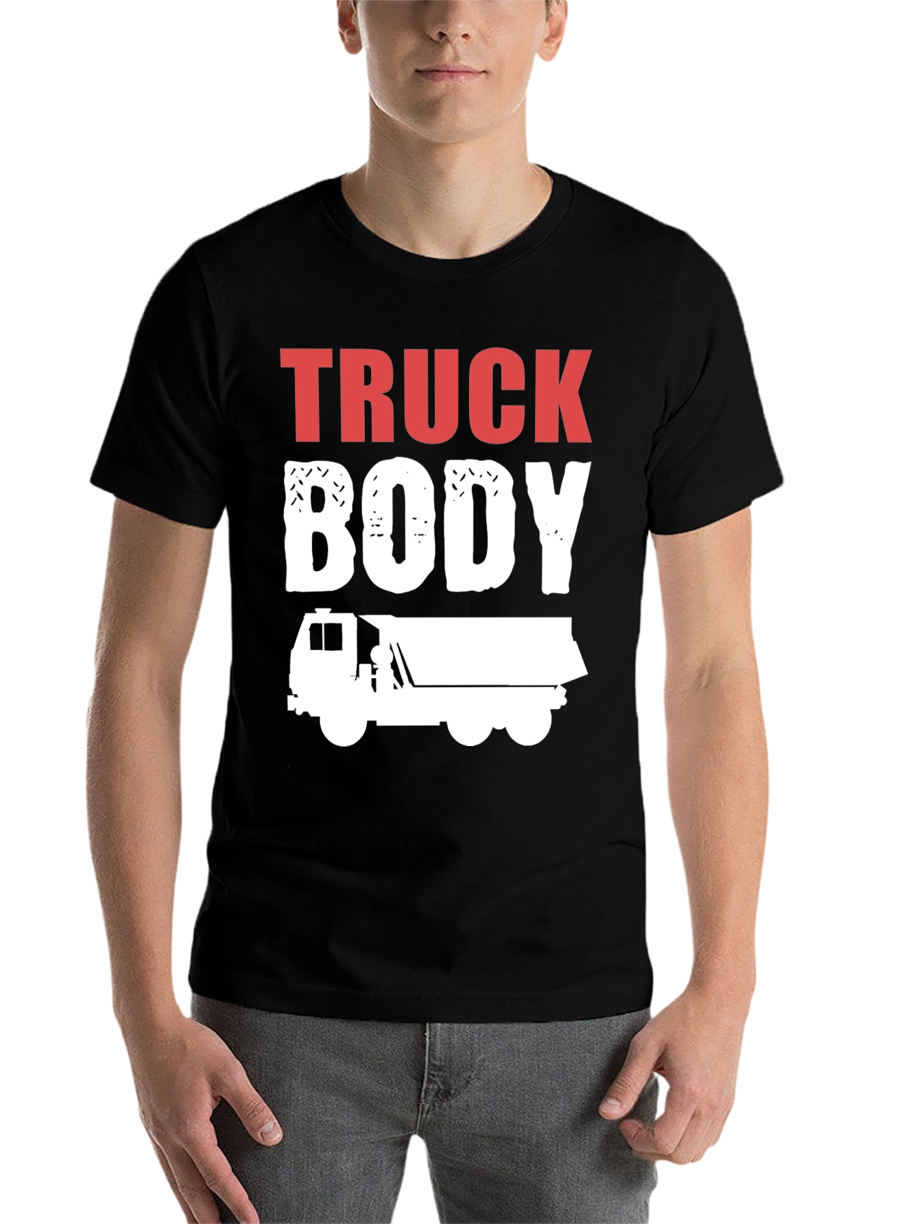 Black Truck Body T-Shirt - Men's Funny Graphic Tee view 7