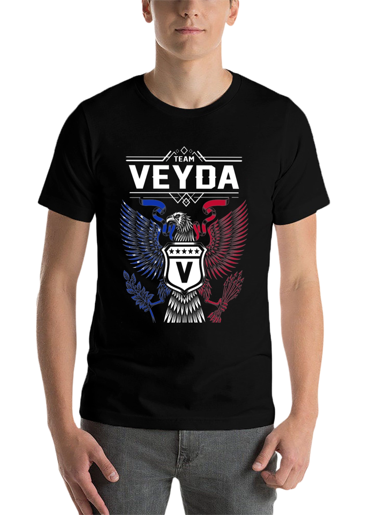 Black Team Veyda Patriotic Eagle Graphic T-Shirt view 7