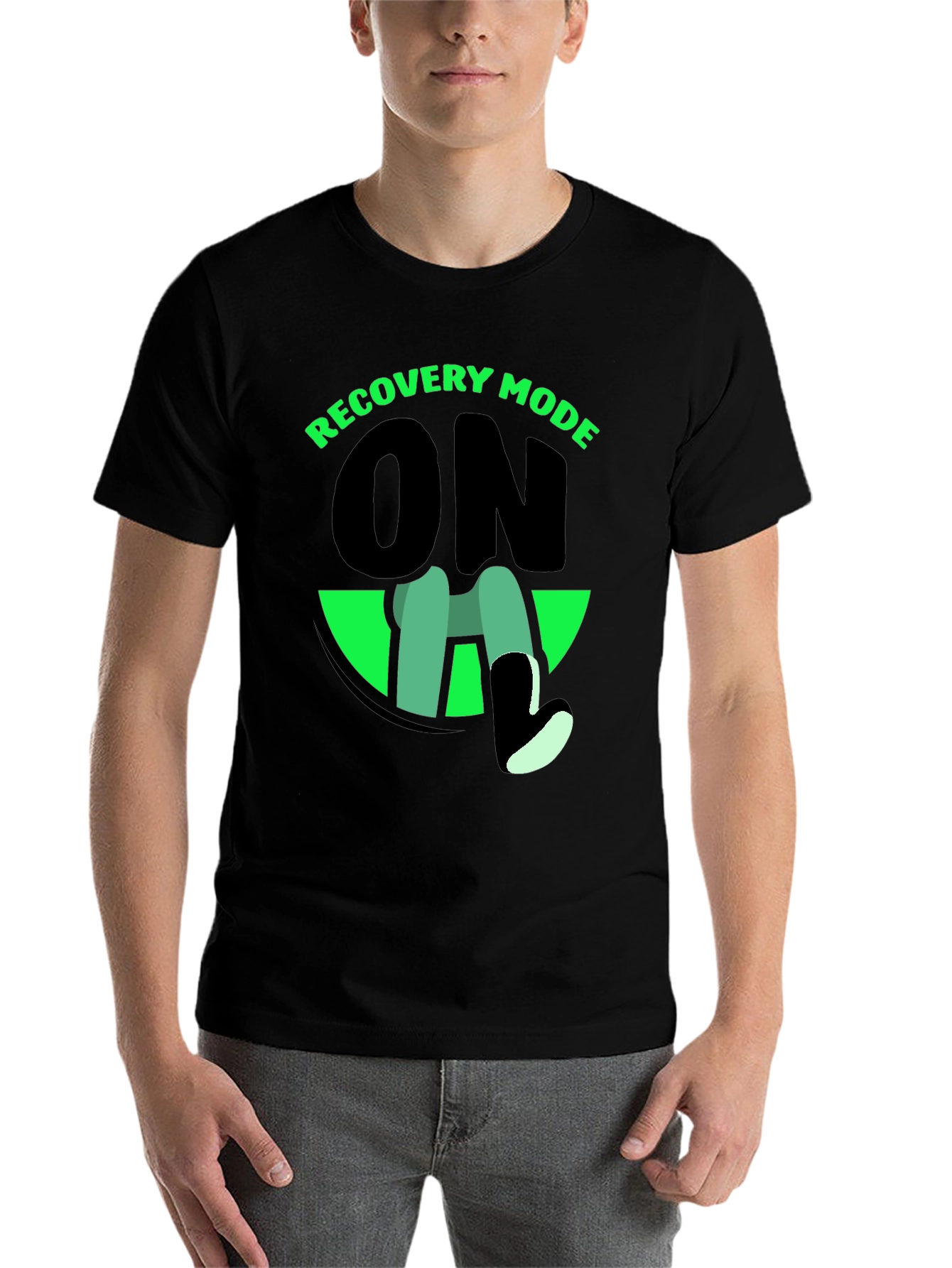 Black Recovery Mode On Graphic T-Shirt view 7