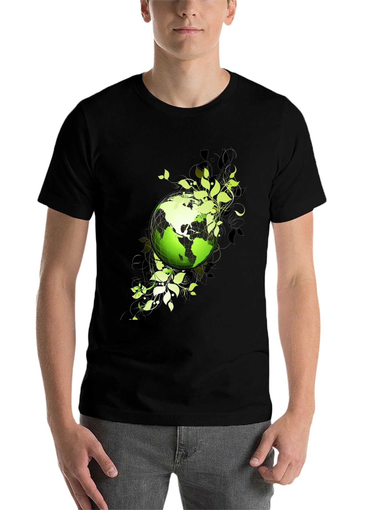 Black Eco Earth Graphic T-Shirt - Black view 7