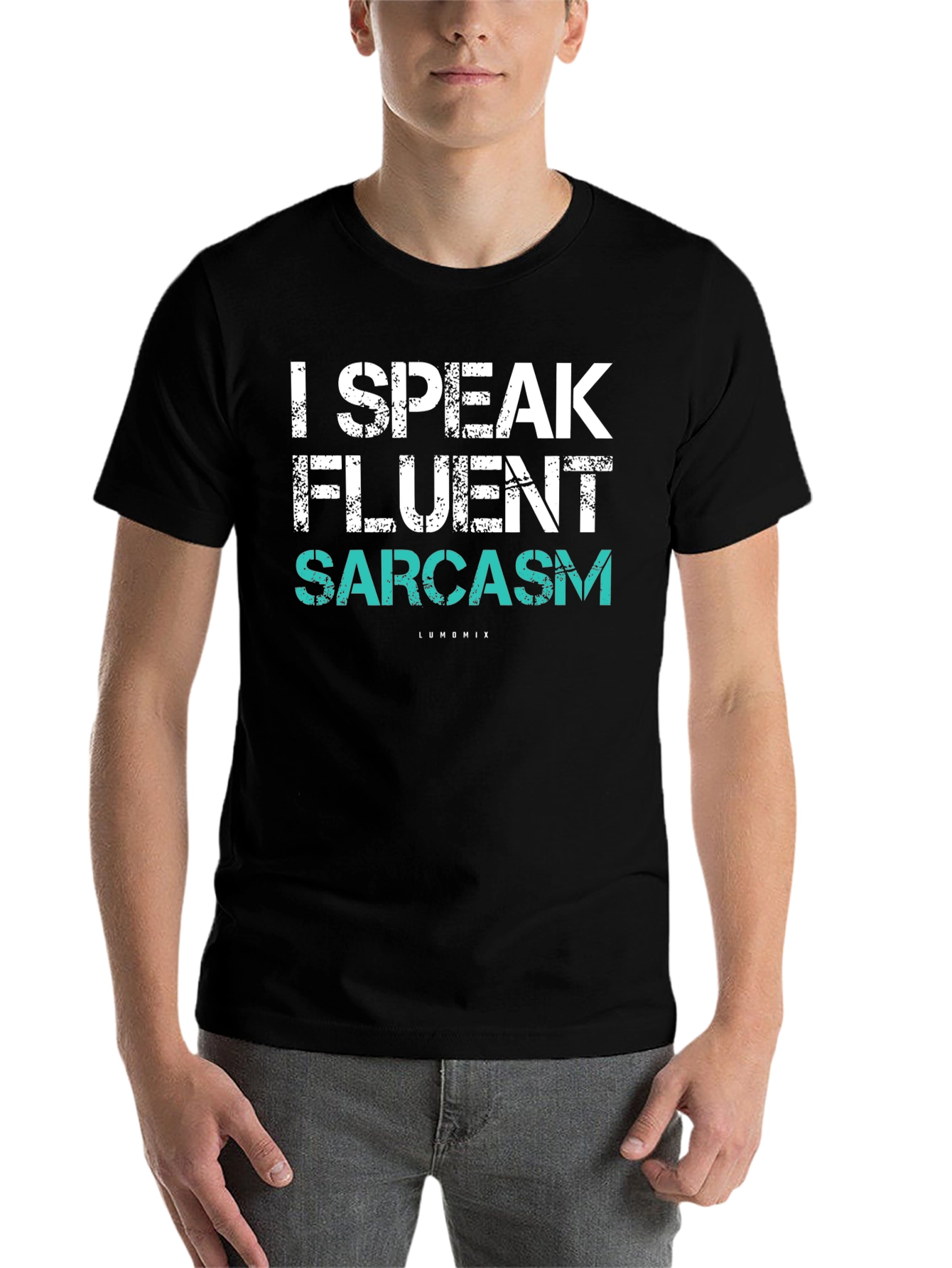 Black Fluent Sarcasm Graphic T-Shirt view 7