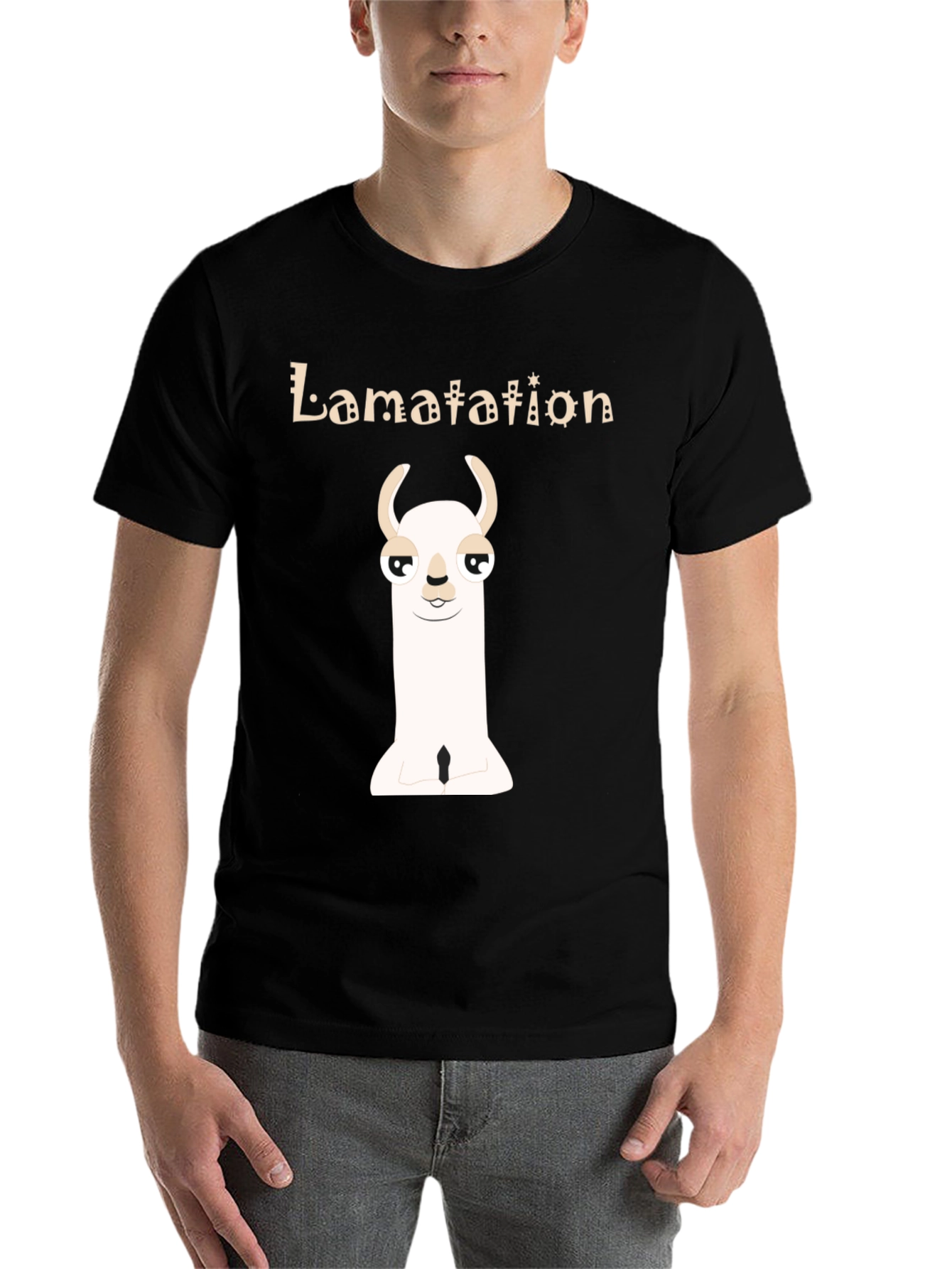 Black Lamatation Llama Graphic Tee view 7