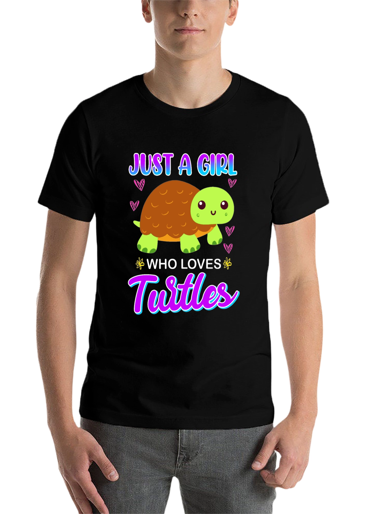 Black Girl Who Loves Turtles T-Shirt - Cute Cartoon view 7