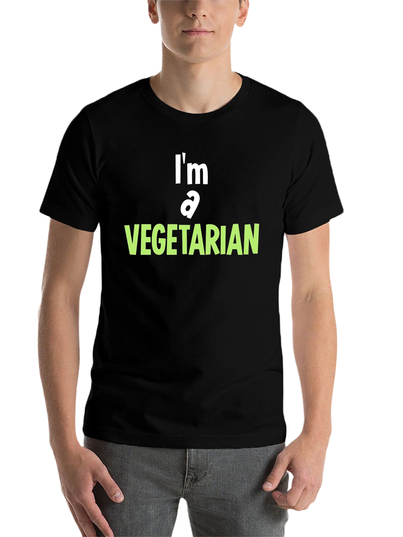 Black Vegetarian T-Shirt - Bold Statement Tee view 7