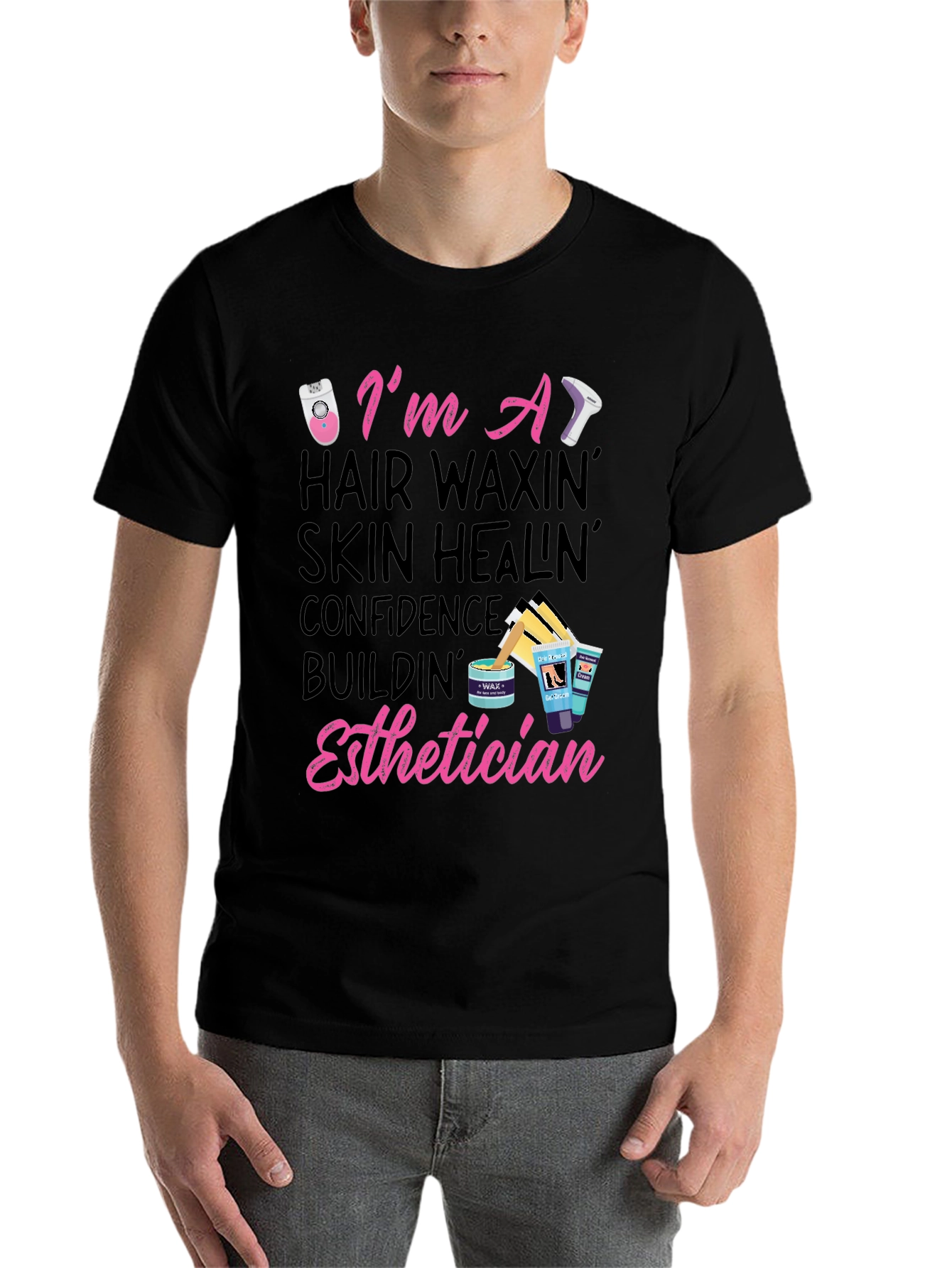 Esthetician T-Shirt: Hair Waxing, Skin Healing - 7