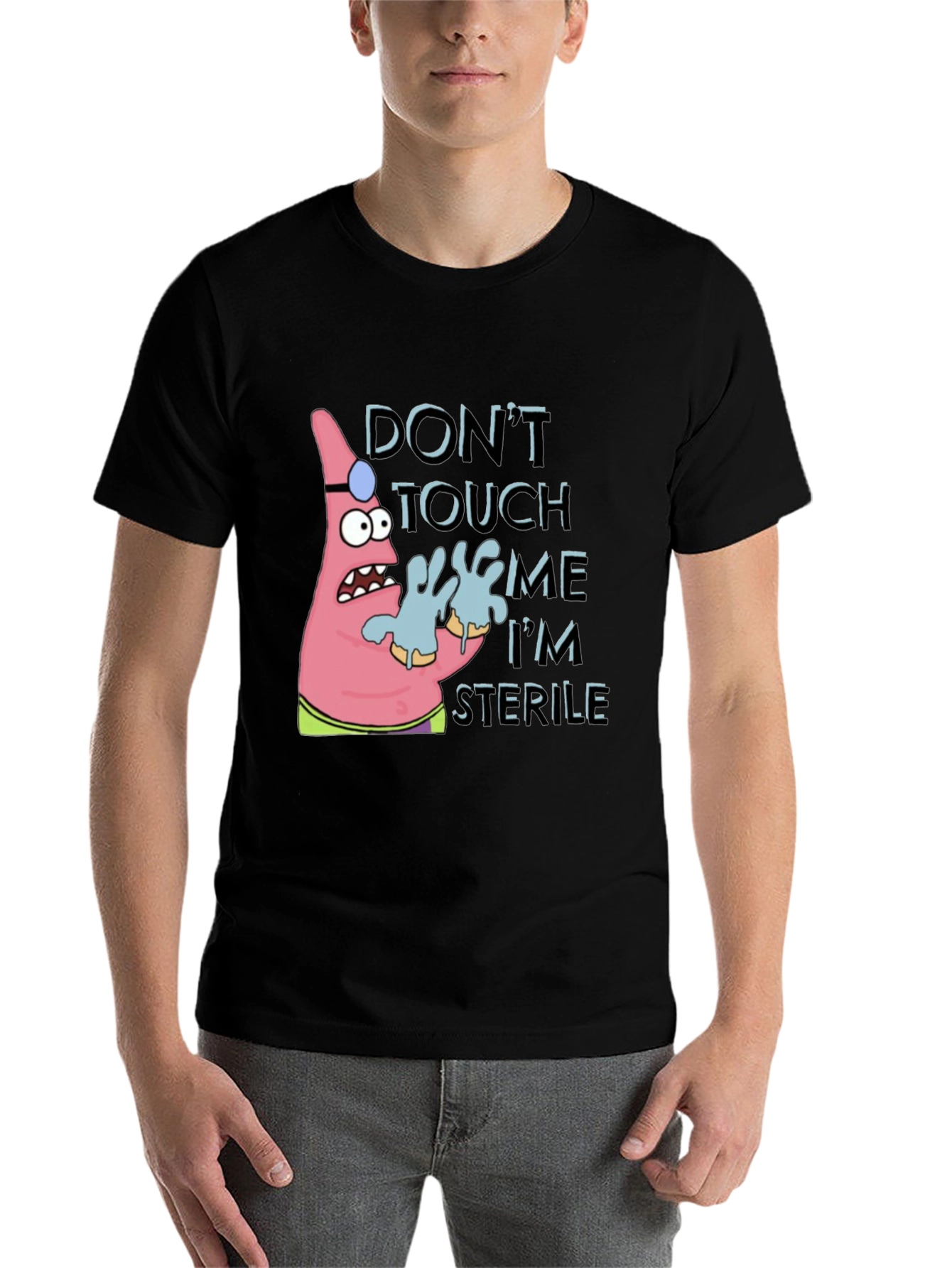 Black Don't Touch Me I'm Sterile T-Shirt view 7