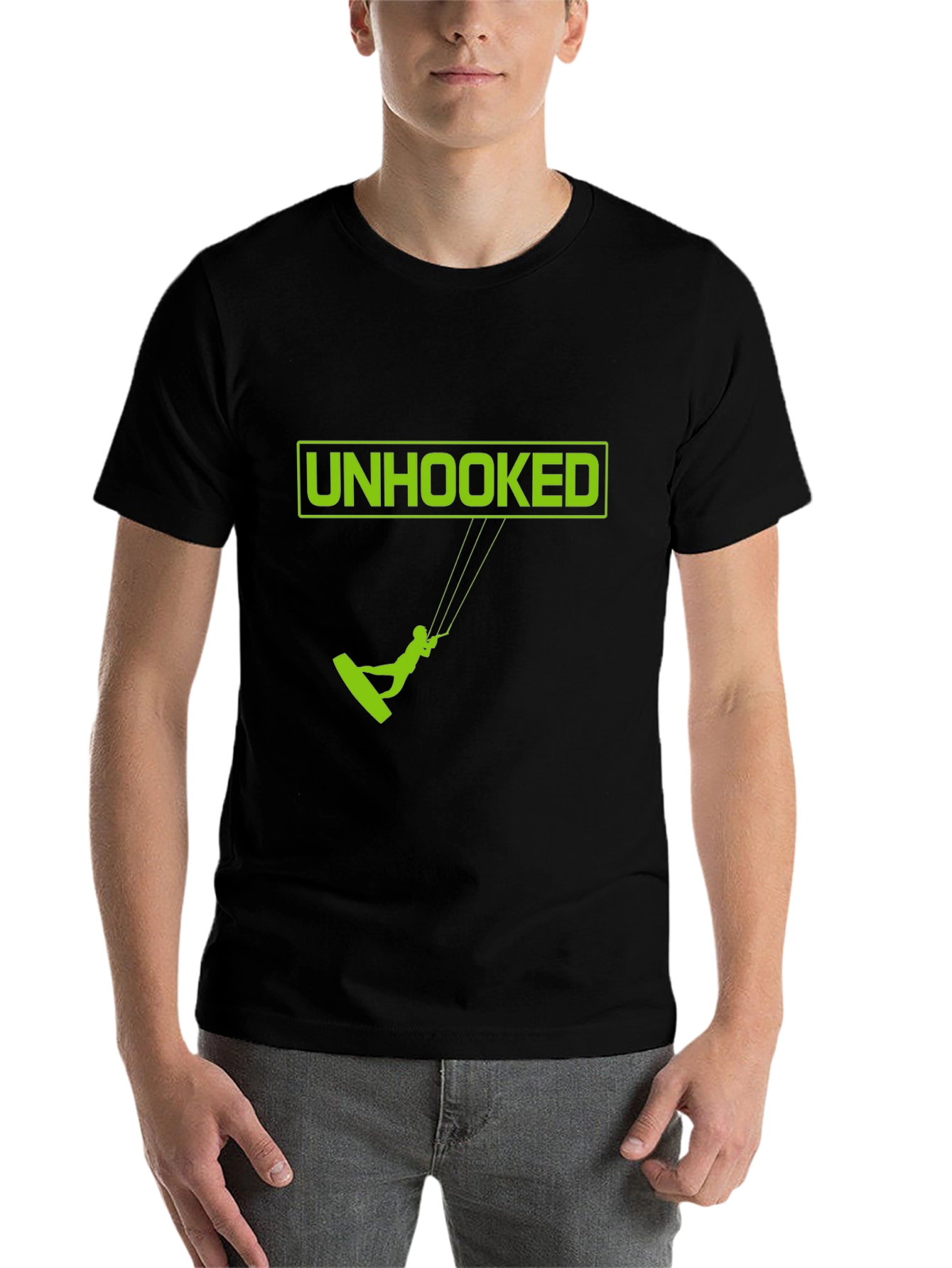 Black Unhooked Kitesurfing Graphic Tee - Black view 7