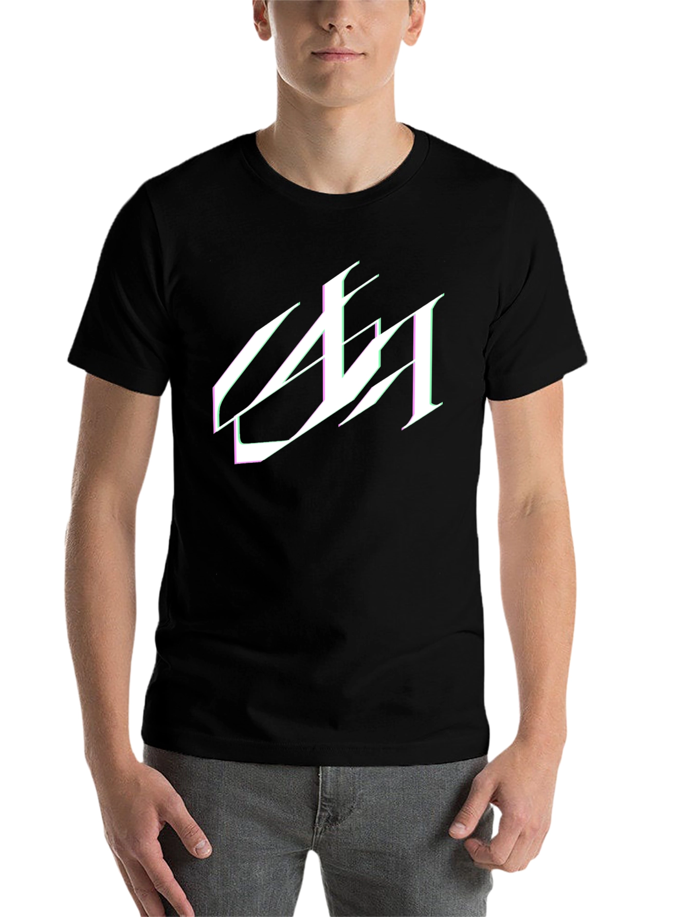 Black Modern Graphic Tee - Black view 7