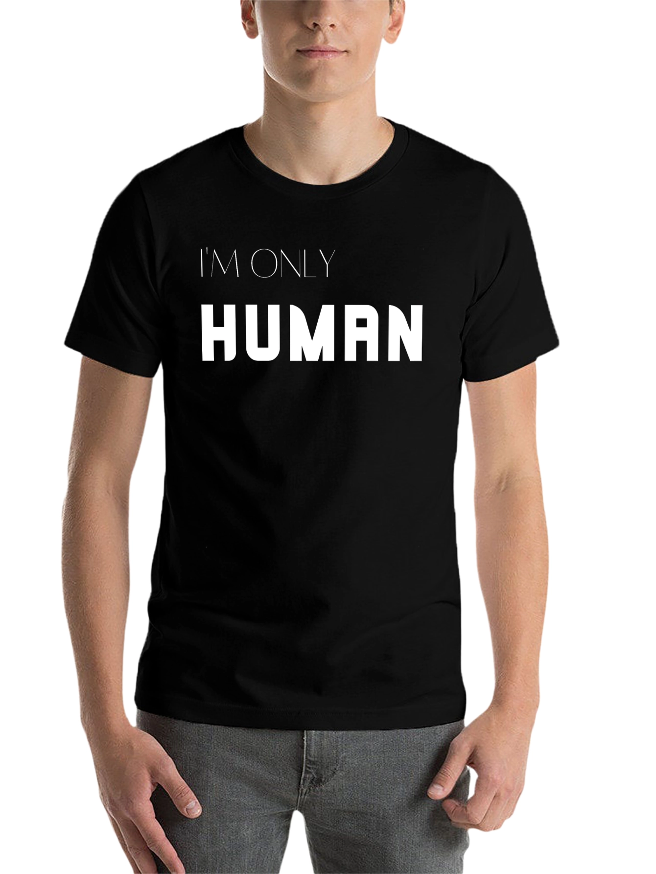 Black I'm Only Human Black Graphic Tee view 7