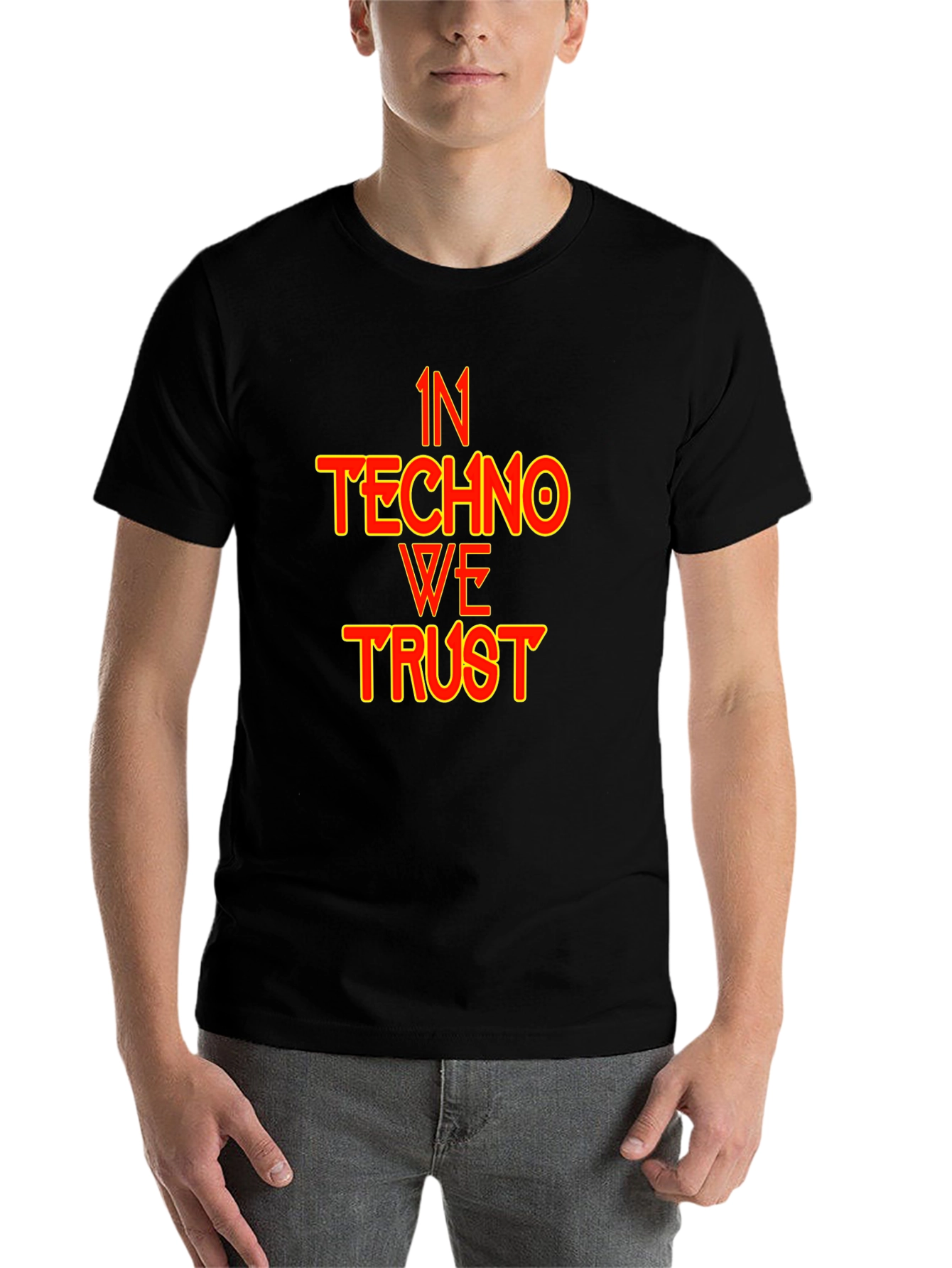 Black In Techno We Trust Black T-Shirt view 7