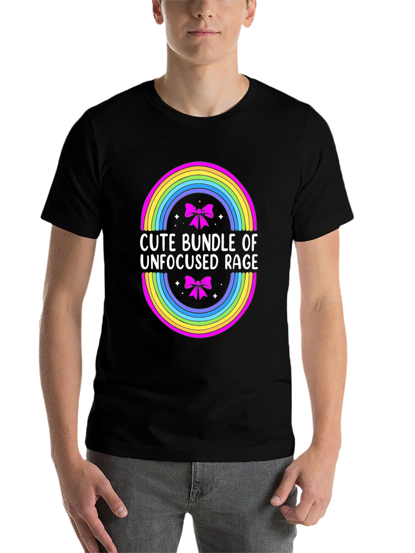 Black Cute Bundle of Unfocused Rage T-Shirt view 7