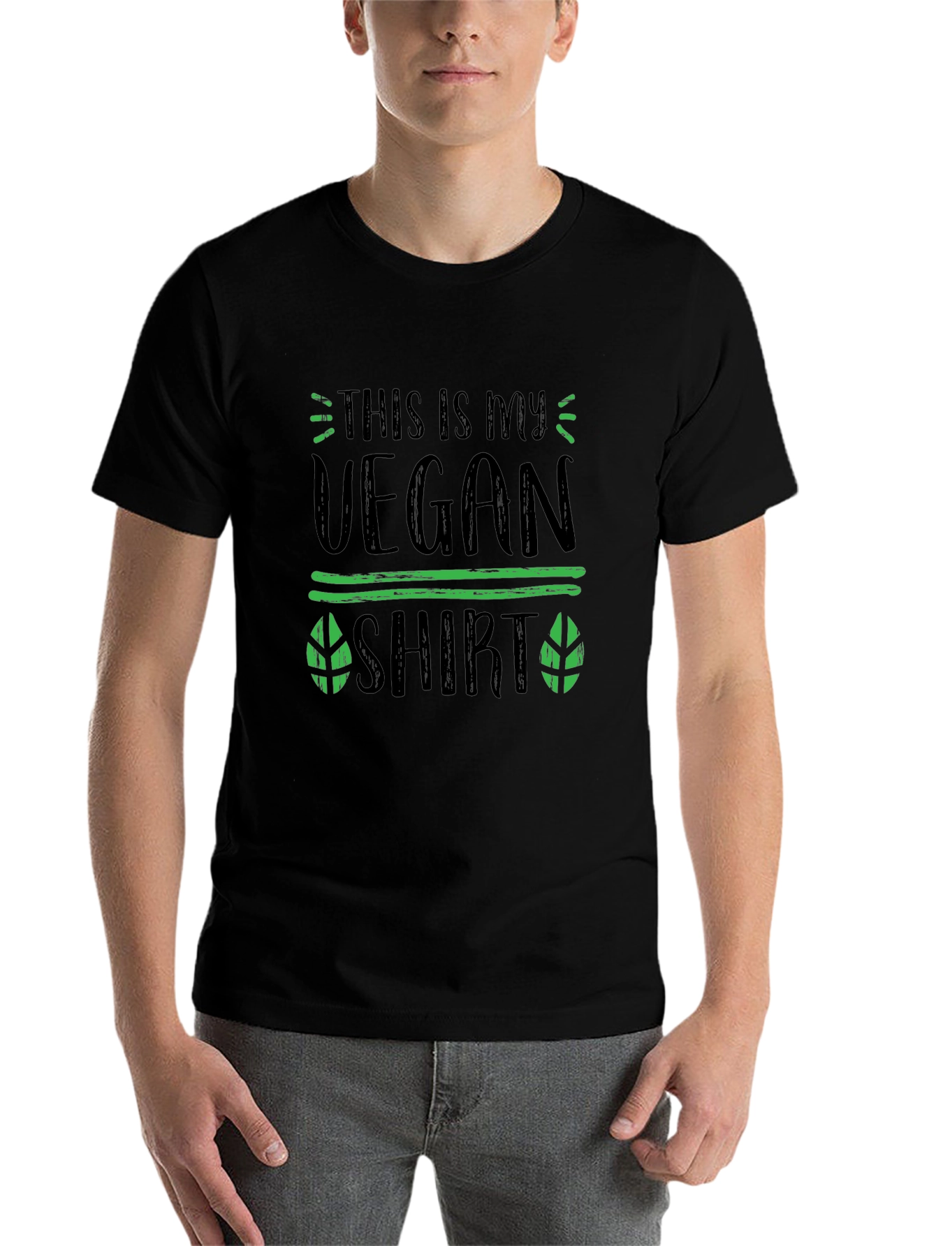 Black Vegan Shirt: "This Is My Vegan Shirt" - Black Tee view 7